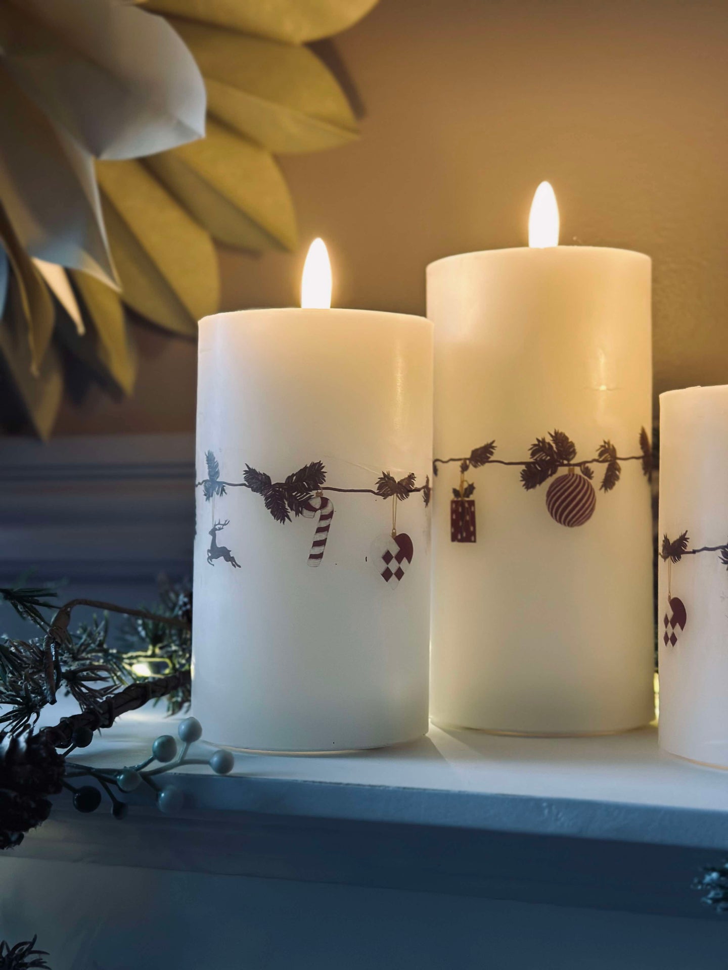 LED Bloklys Jul - Sett med 3 stk