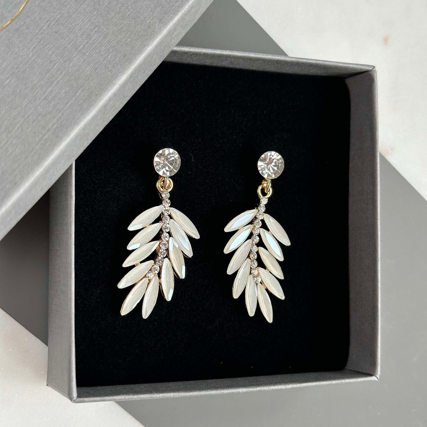 Øreringer Feather - White