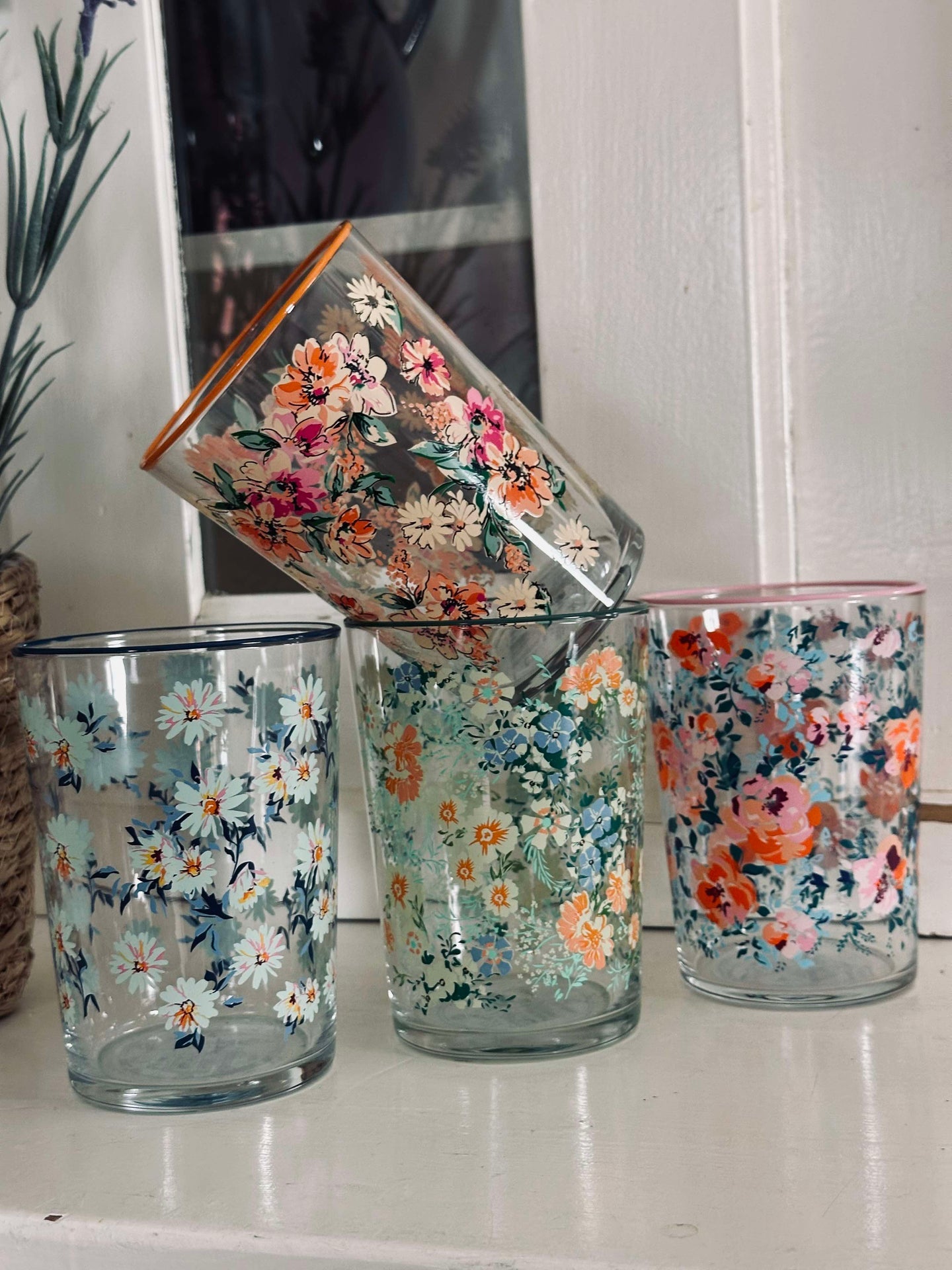 Drikkeglass Flora - pakke med 4 stk