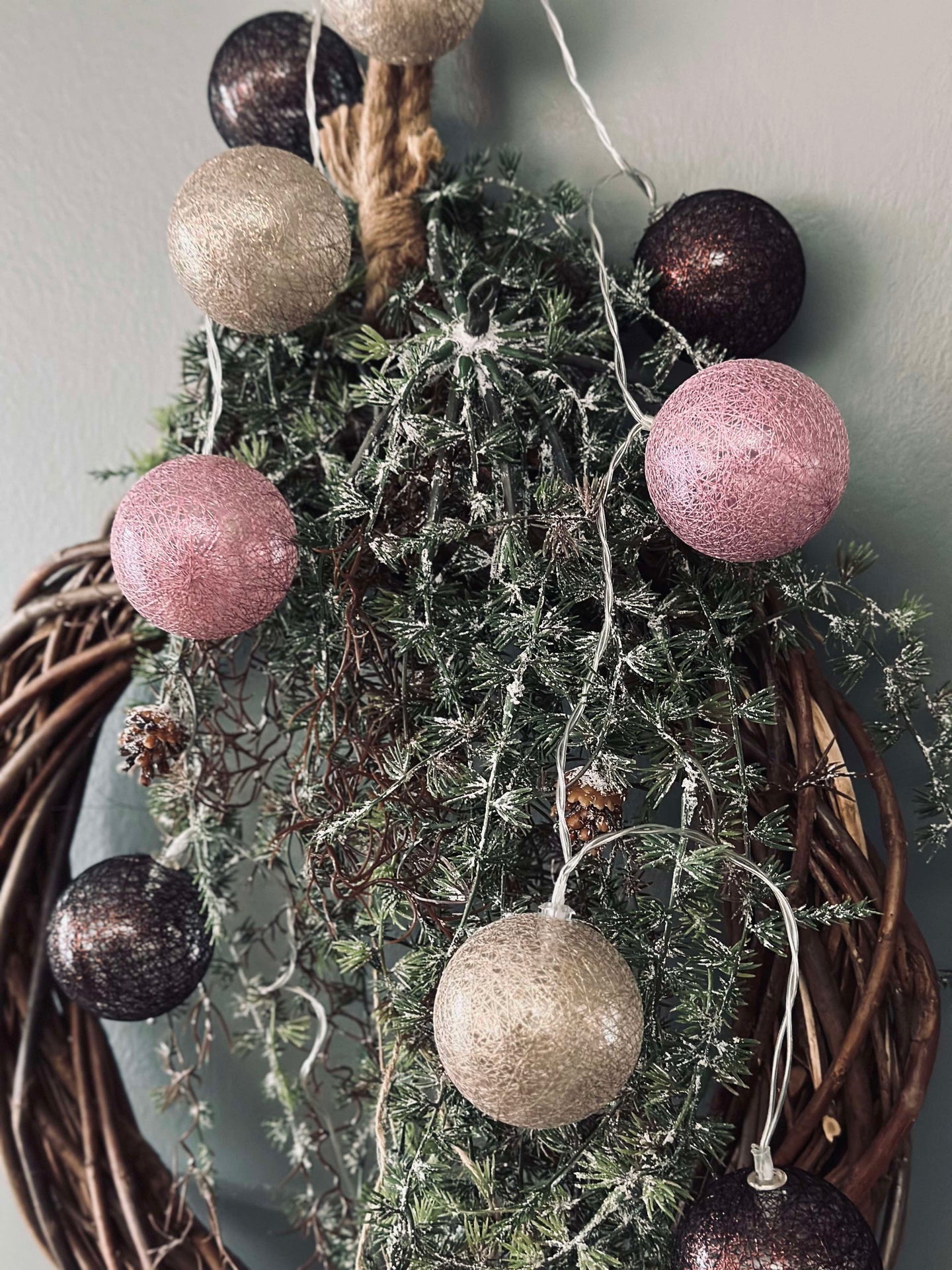 LED-lyslenke med 10 kuler - Rose