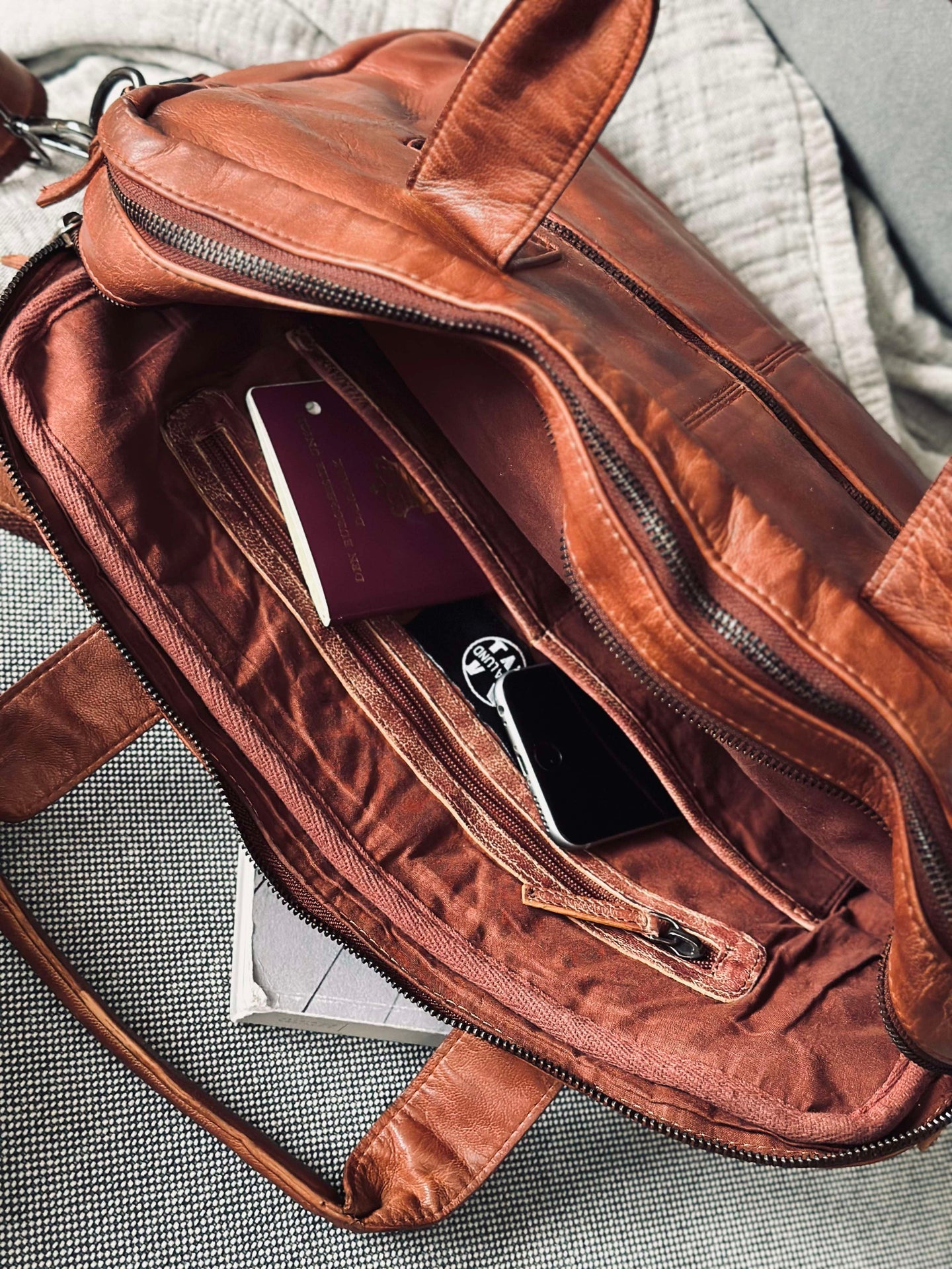 Arbeidsveske - Cognac Cow leather
