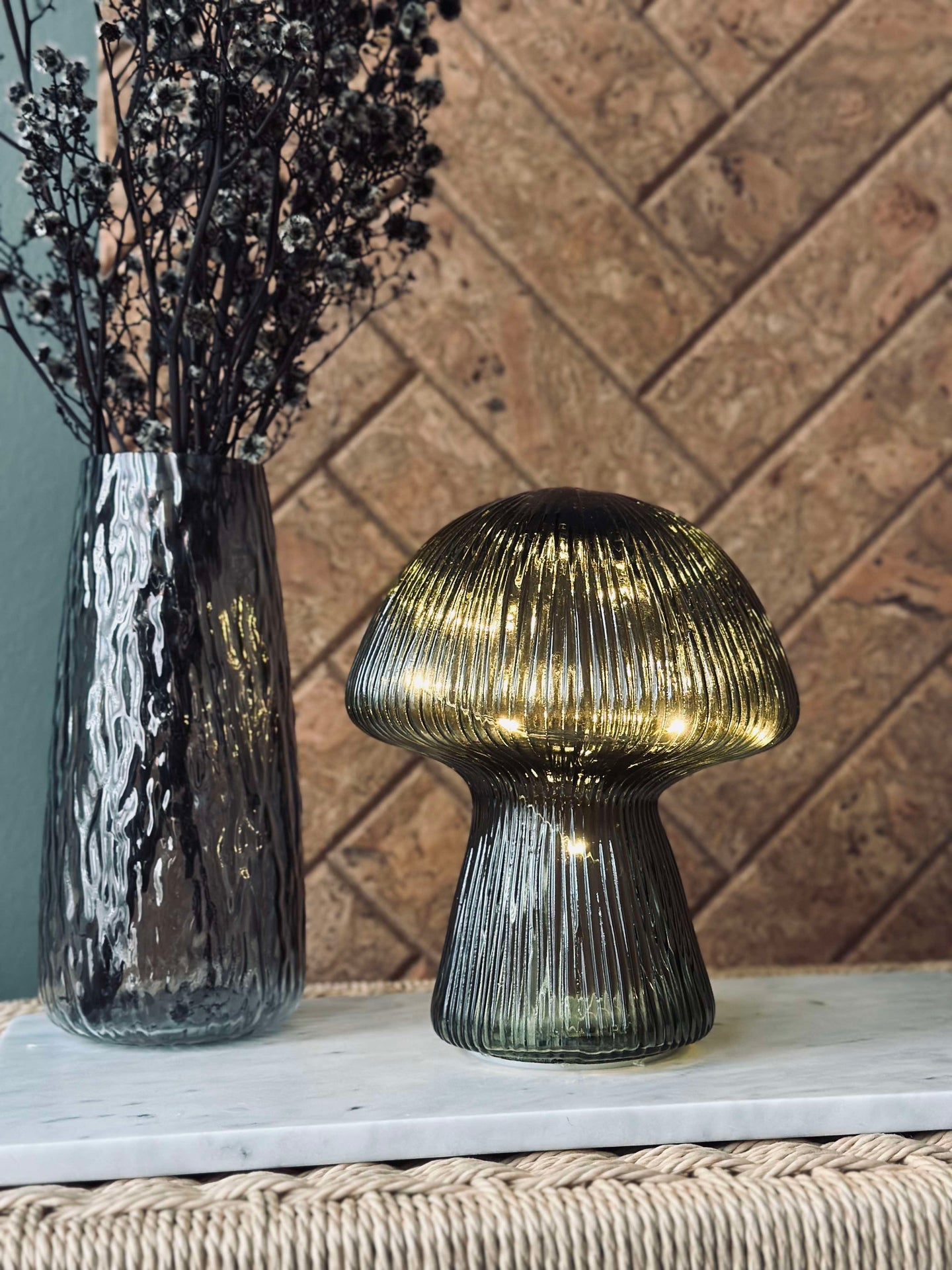 Mushroom med riller 15cm - Grønn