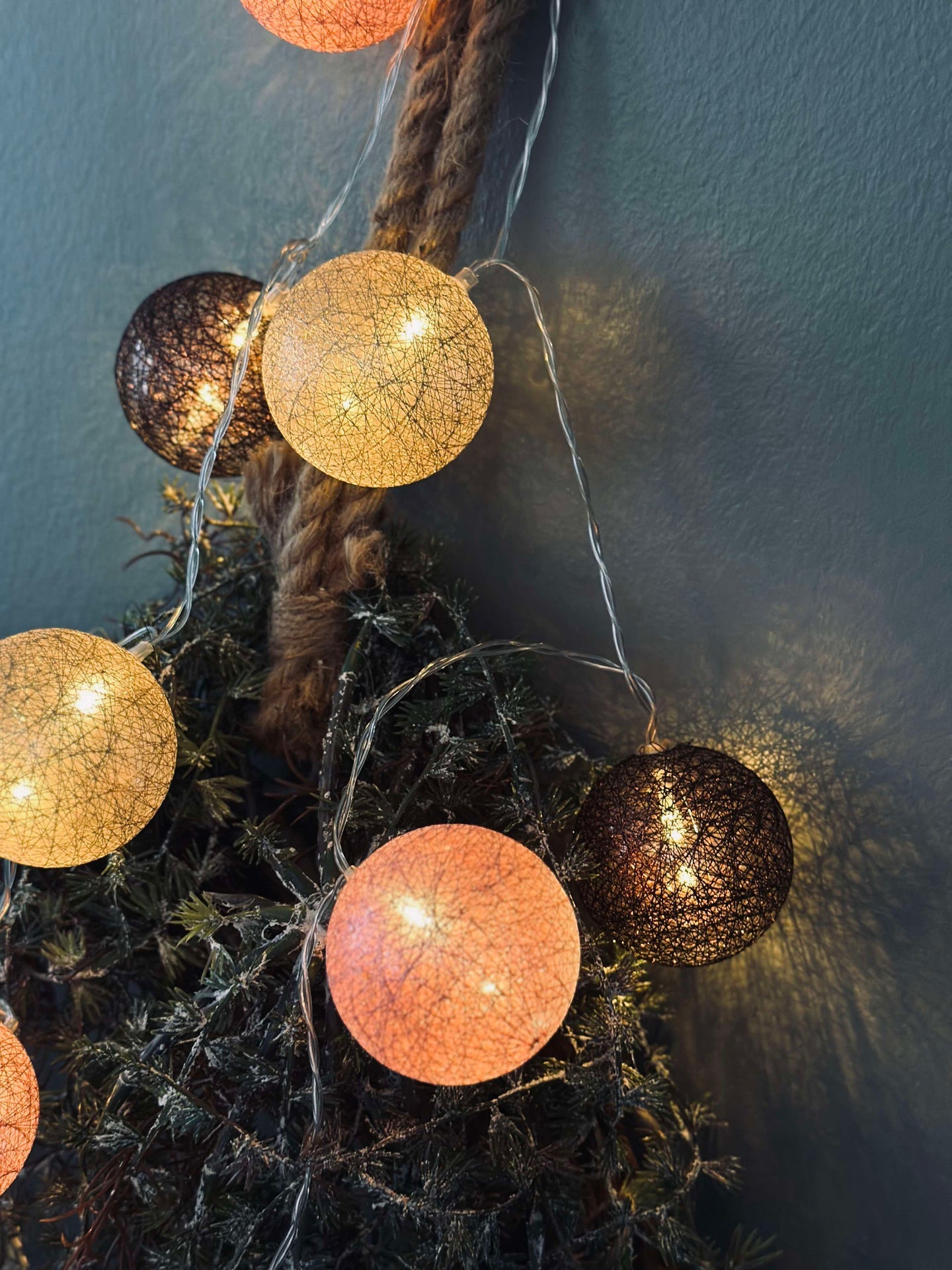 LED-lyslenke med 10 kuler - Rose