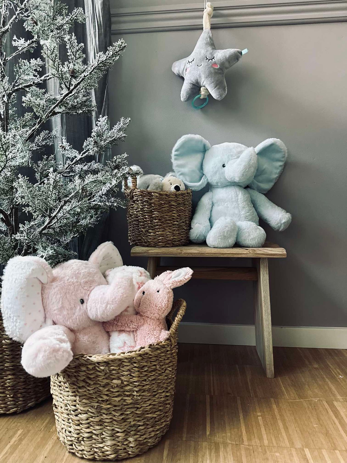 Bamse Elefant 38cm - Lyseblå