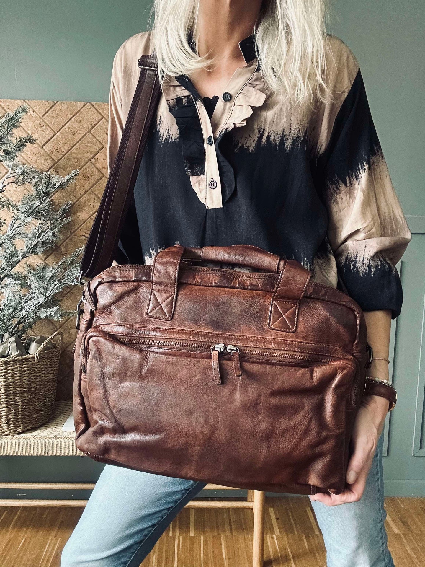 Arbeidsveske - Brown Cow leather