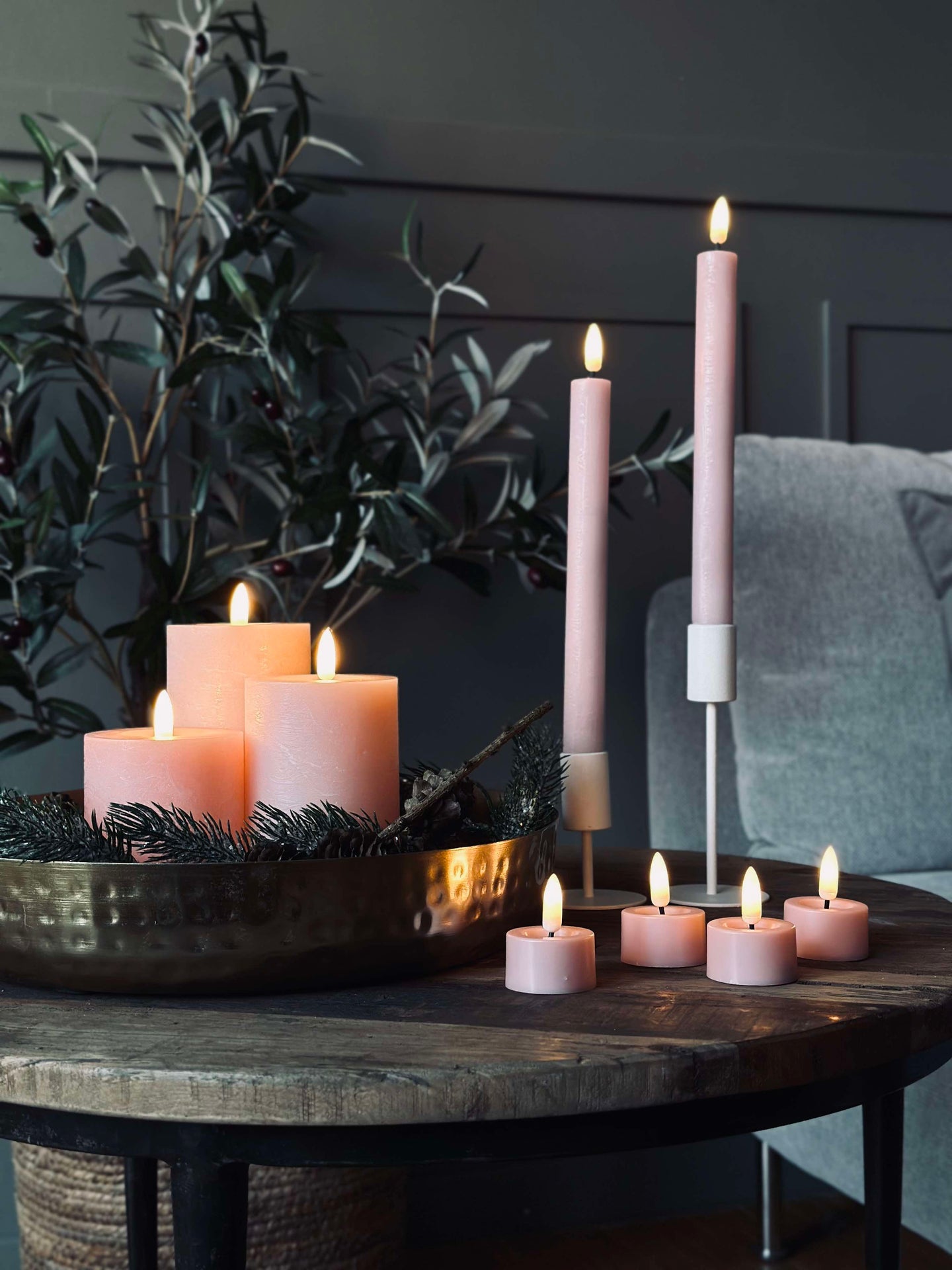 LED-lys pakke med 9 LED-lys - Rosa