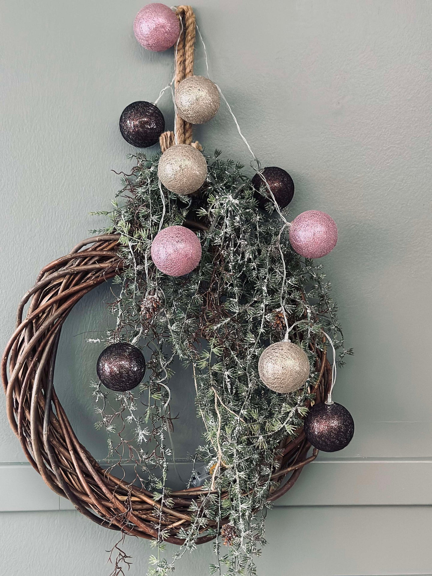 LED-lyslenke med 10 kuler - Rose