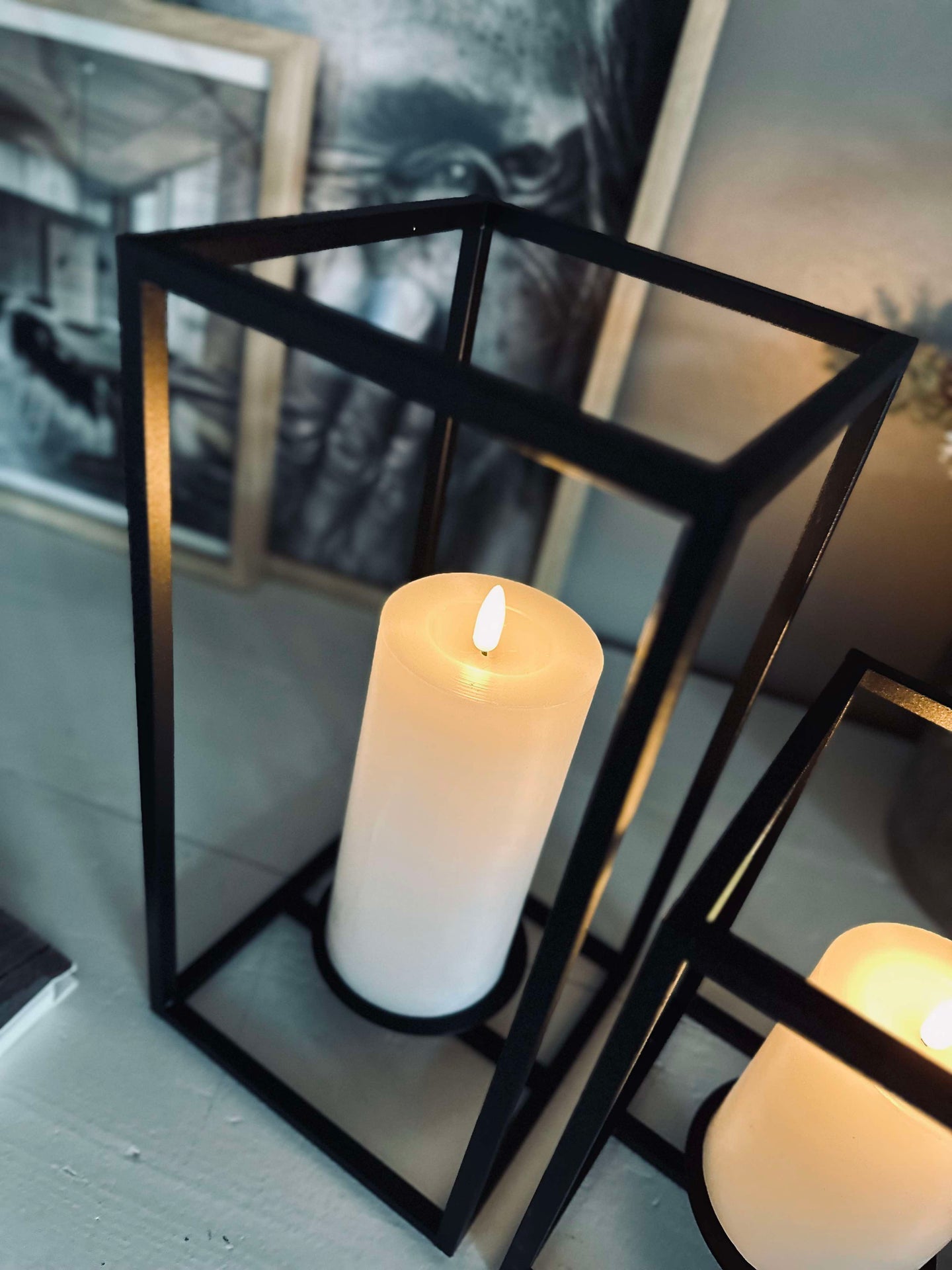 VIAMAJA Cube til kubelys - Sett med 2 staker - Sort