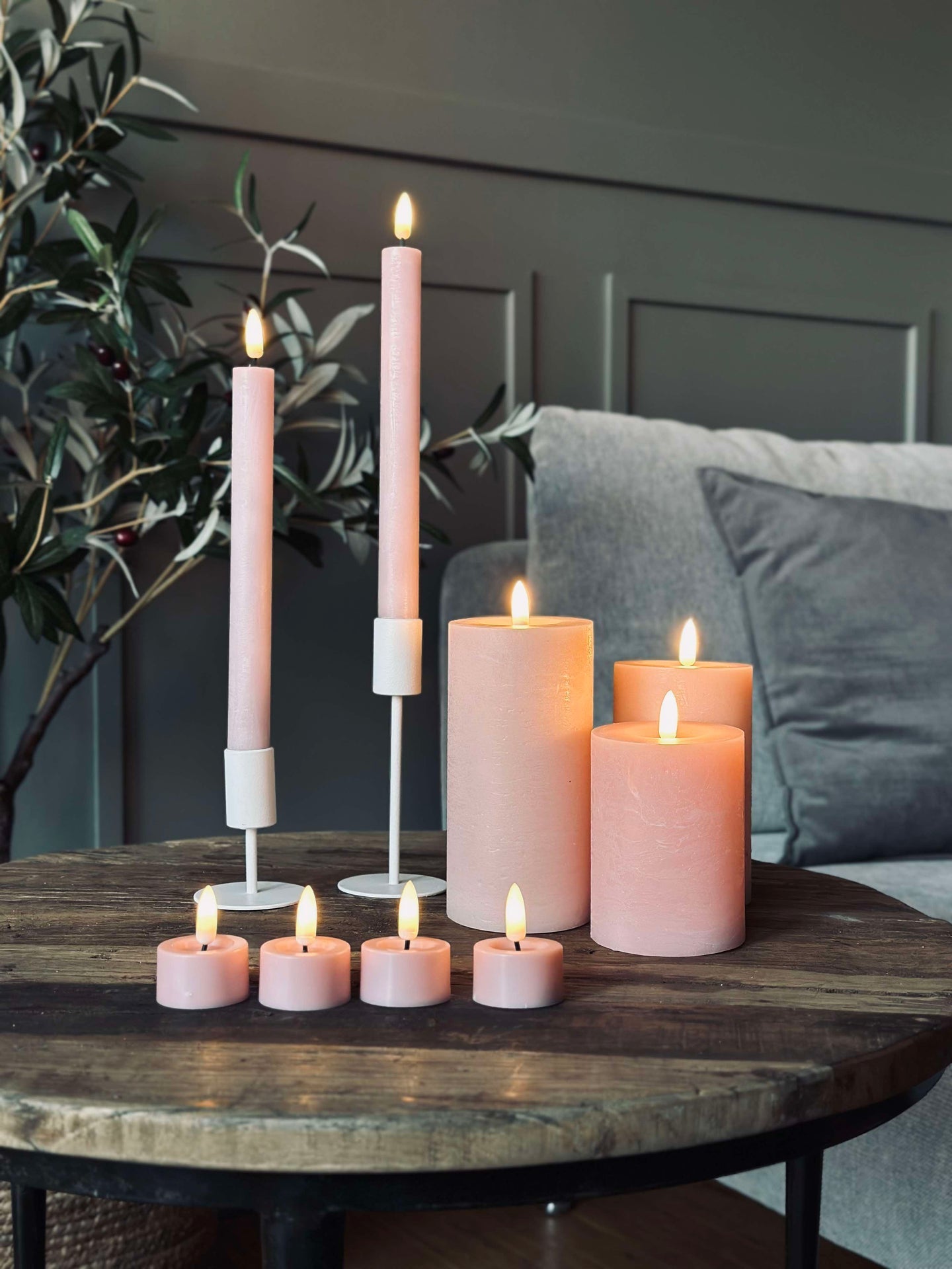 LED-lys pakke med 9 LED-lys - Rosa