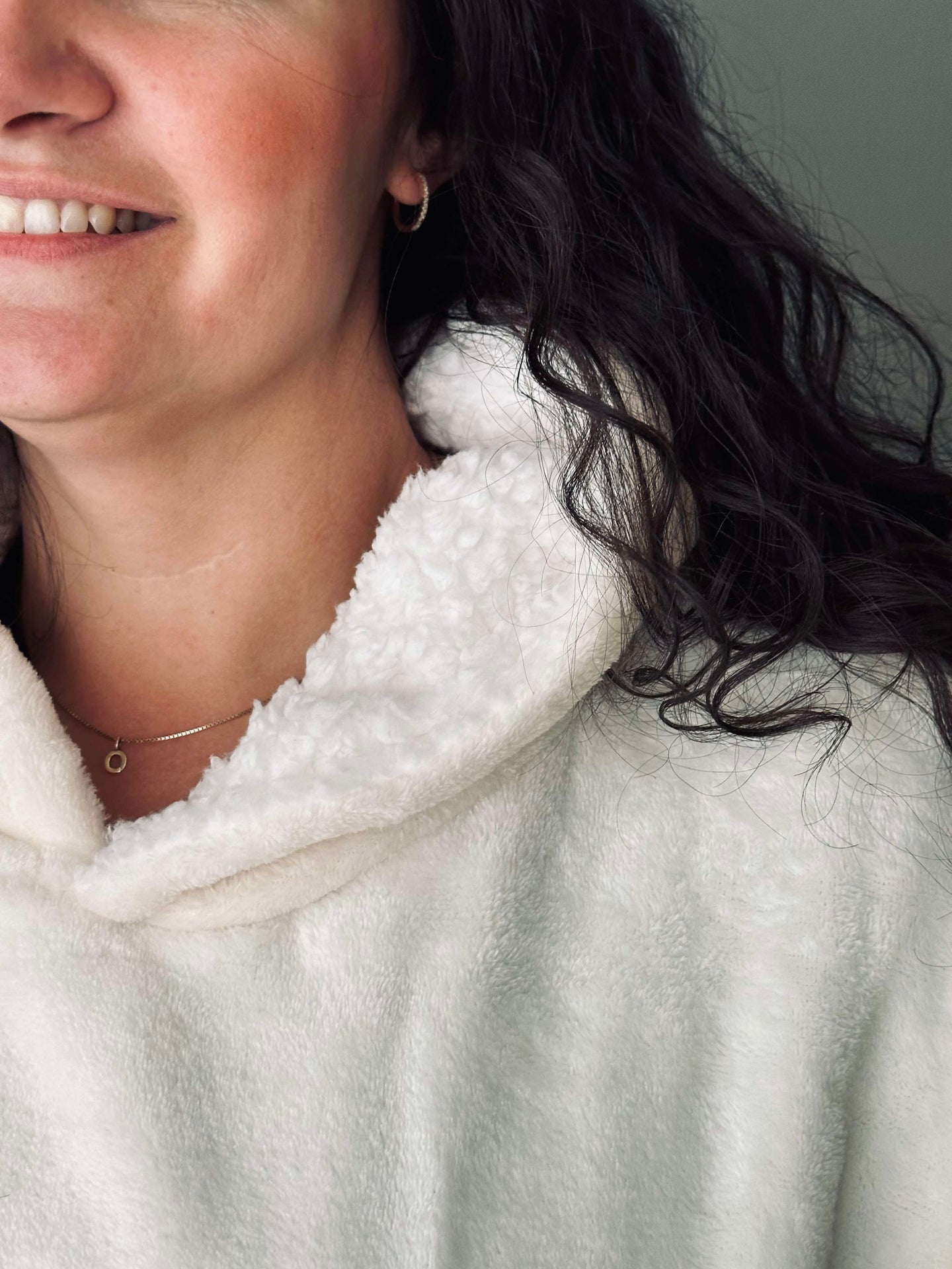 Hoodie Fleece White - Oversize