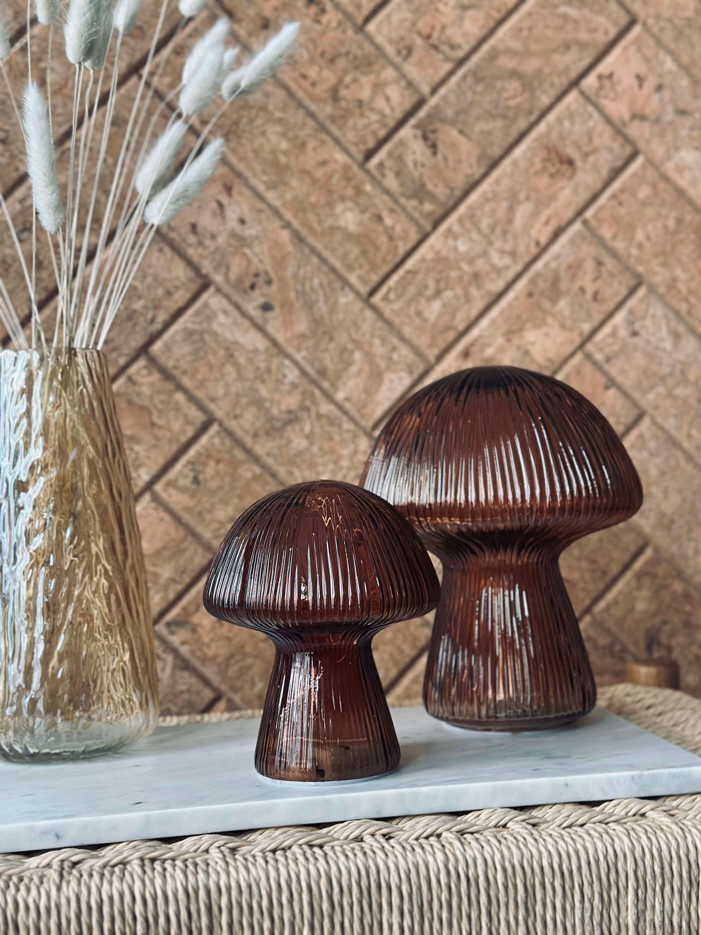 Mushroom med riller 15 cm - Brown