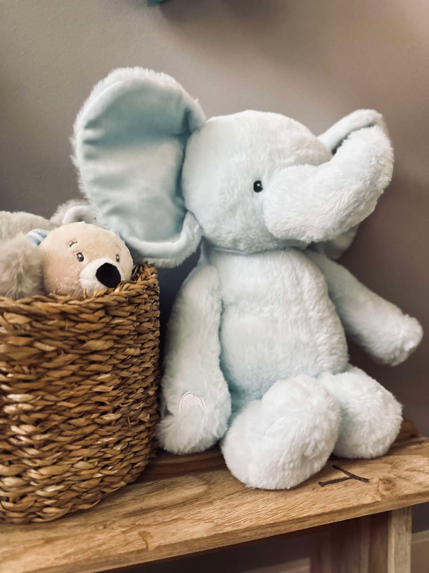 Bamse Elefant 38cm - Lyseblå