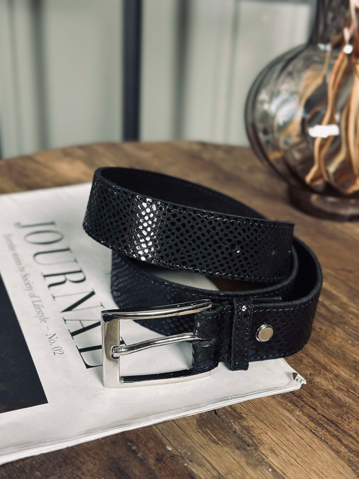 Belte Alba - Black Croco