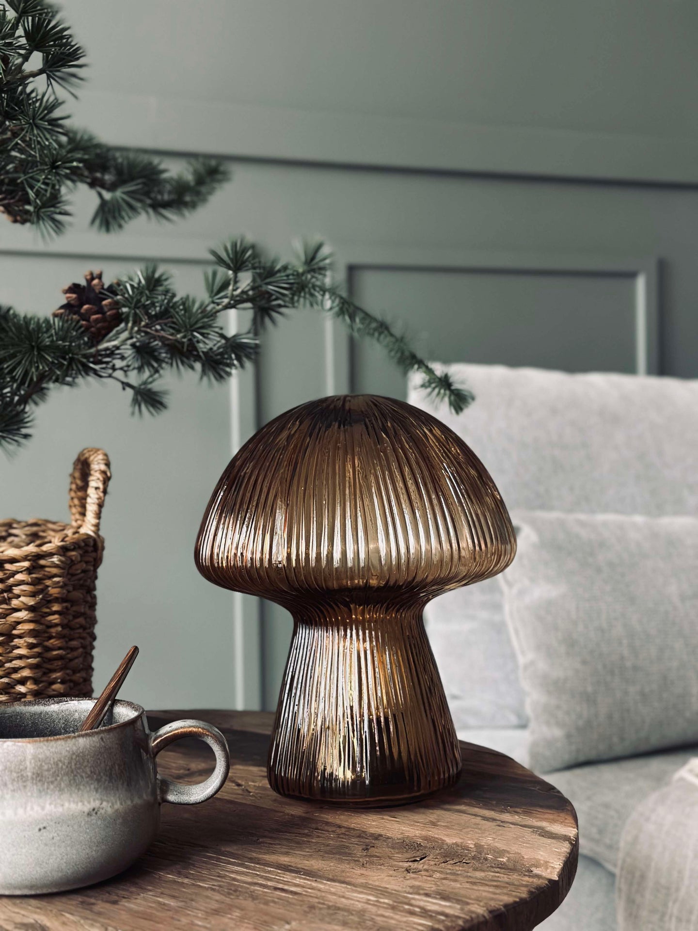 Mushroom med riller 25cm - Gyllen