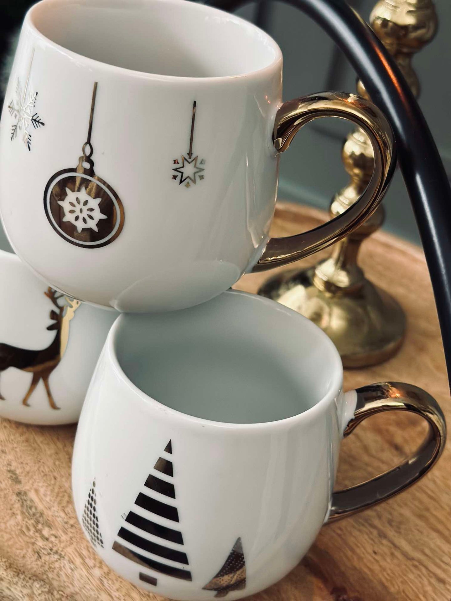 Julekopp med gullmotiv
