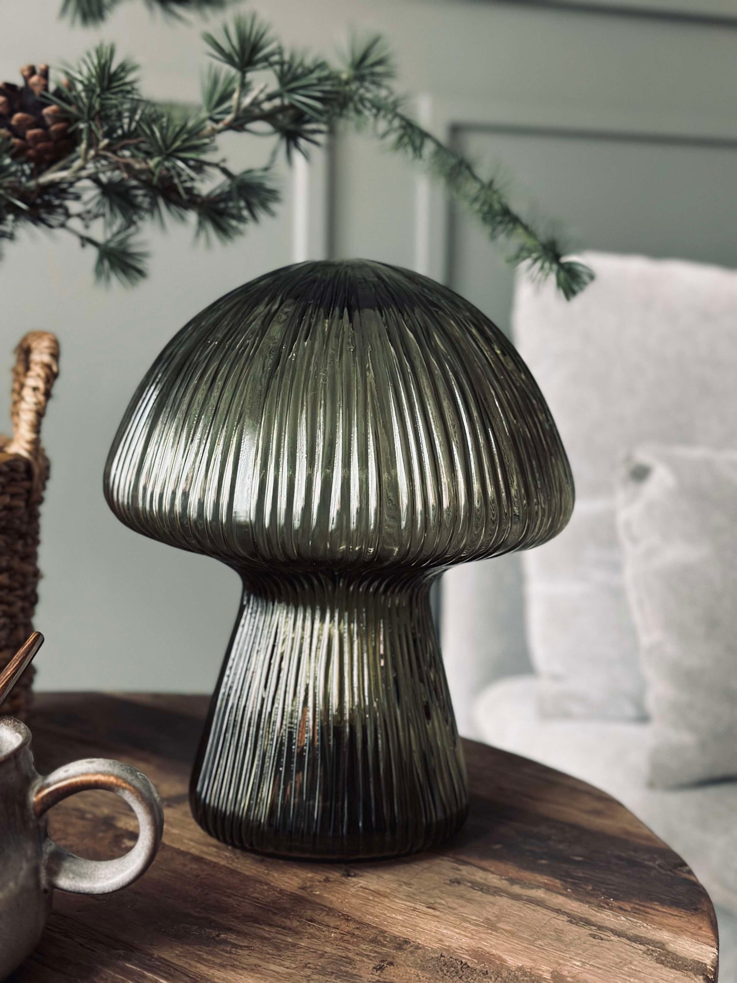 Mushroom med riller 25cm - Grønn