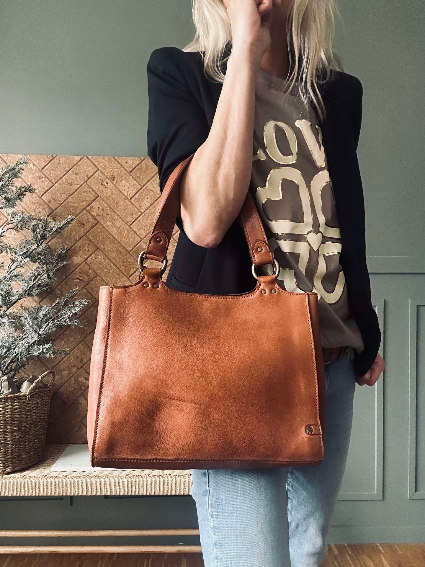 Skulderveske Vintage Cognac