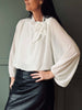 Bluse m. Sløyfe - White