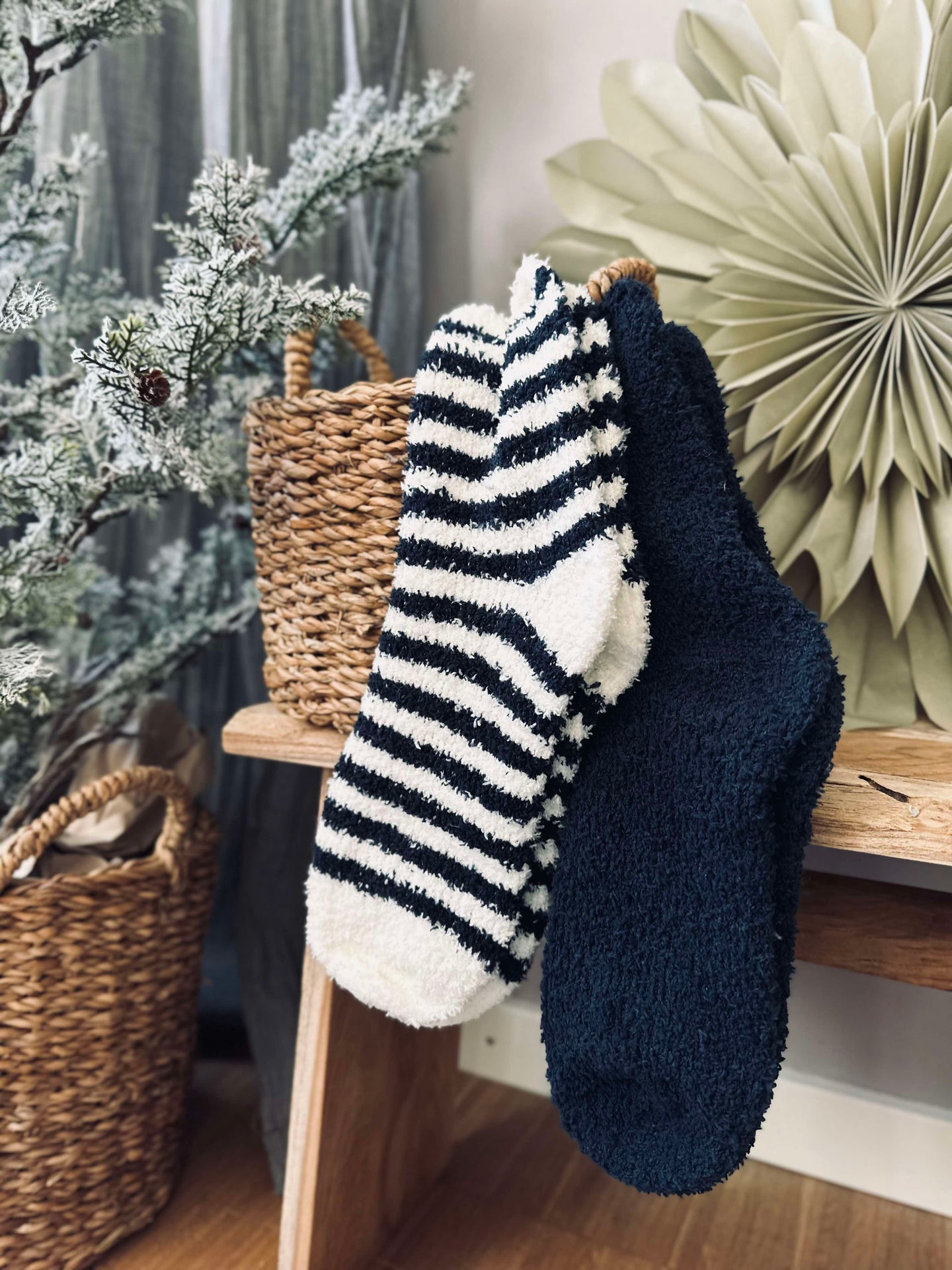 Strømper Fluffy Blue - Sett med 2 par