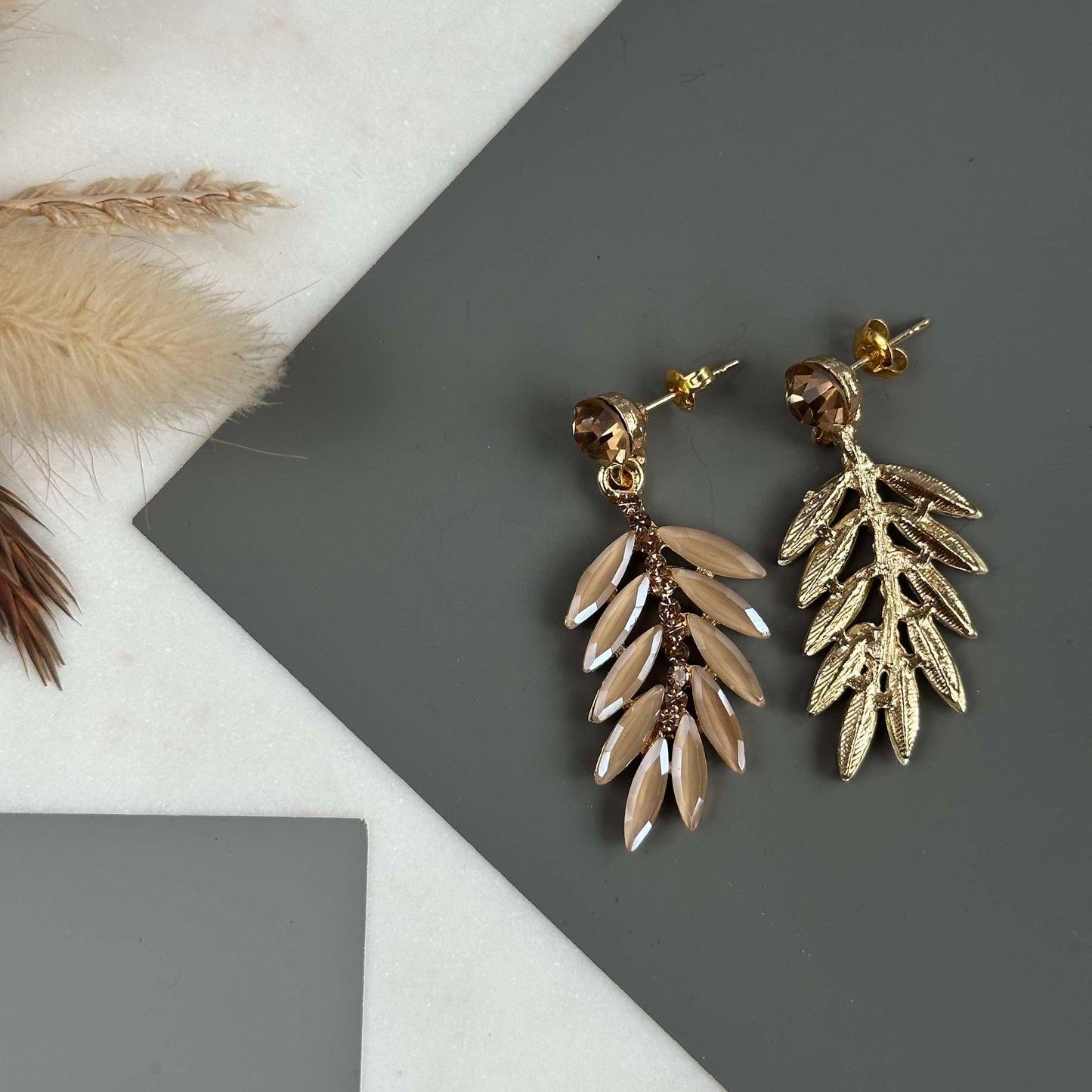 Øreringer Feather - Golden