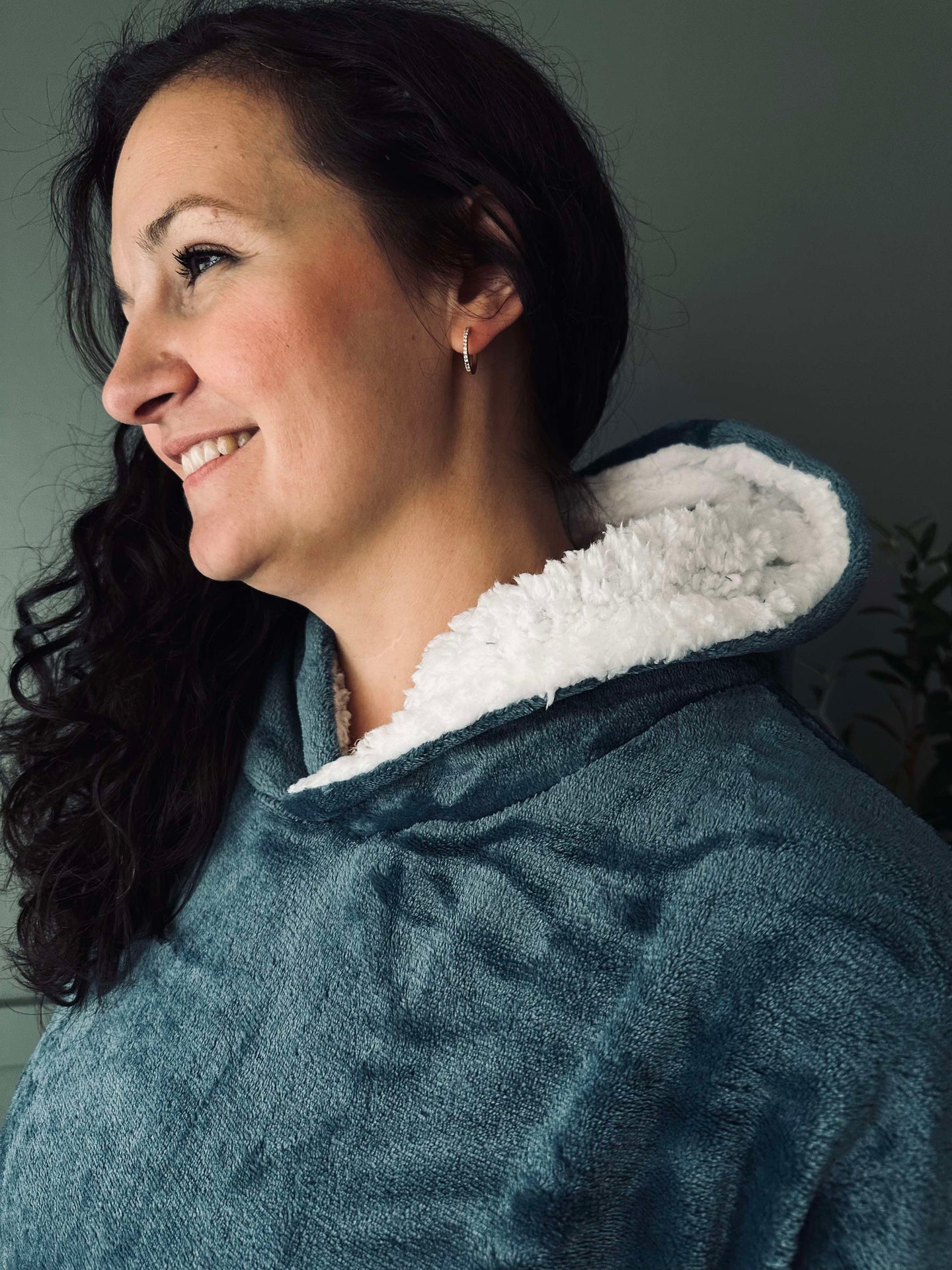 Hoodie Fleece Blå - S-XL