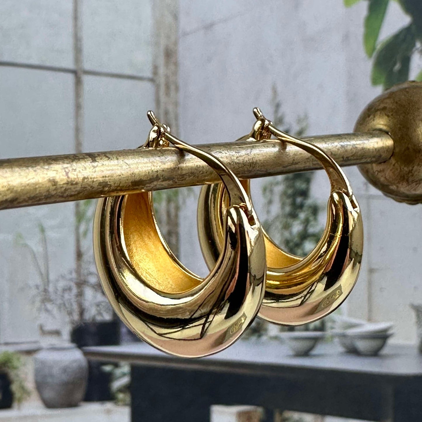 Øreringer Baby mini 18K forgylt