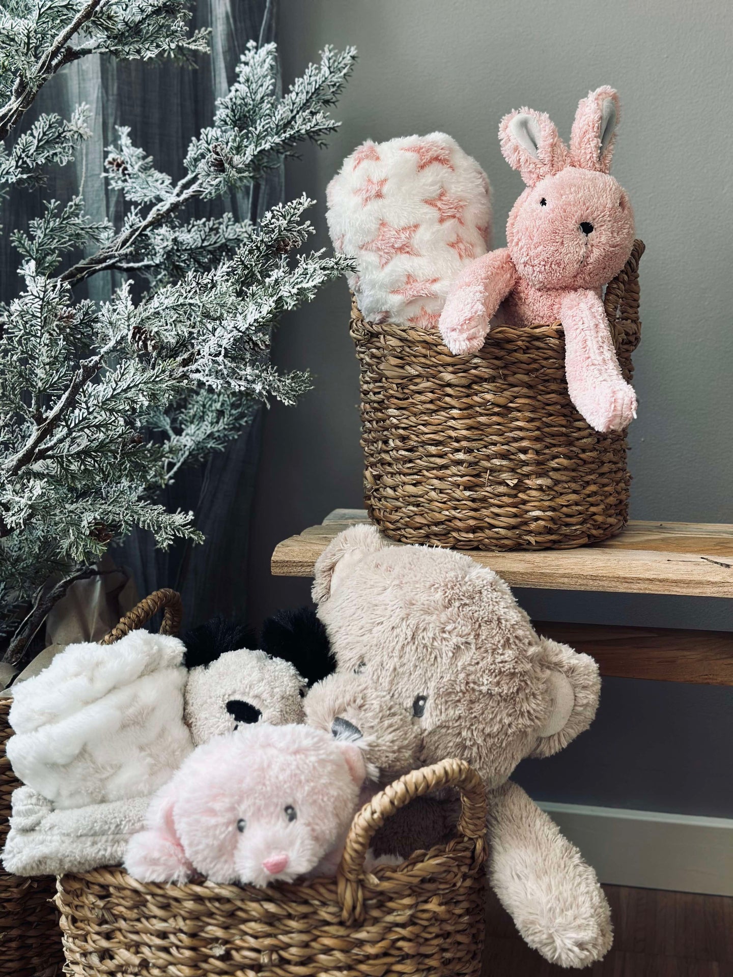 Babyteppe med bamse - Kanin