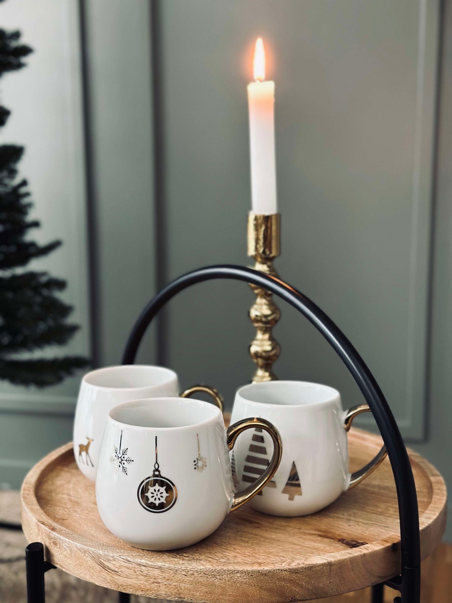 Julekopp med gullmotiv