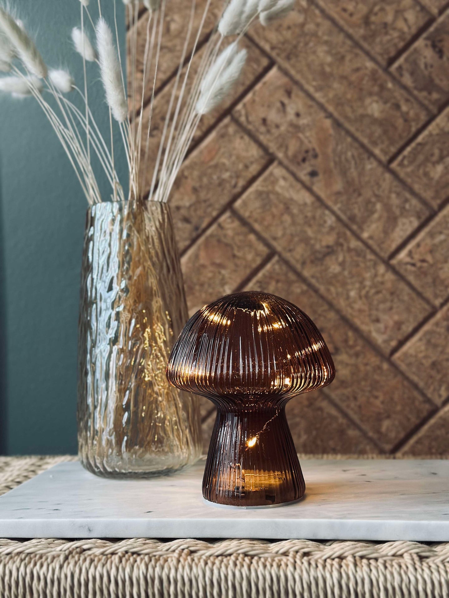 Mushroom med riller 15 cm - Brown
