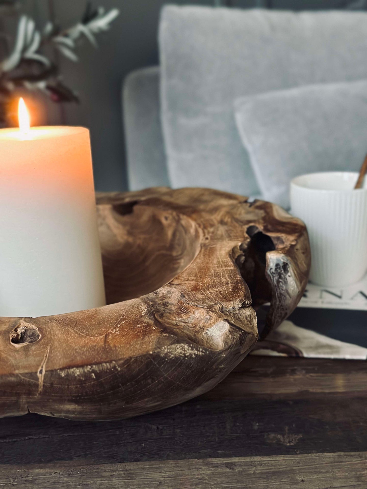 Skål av teakrot – Large