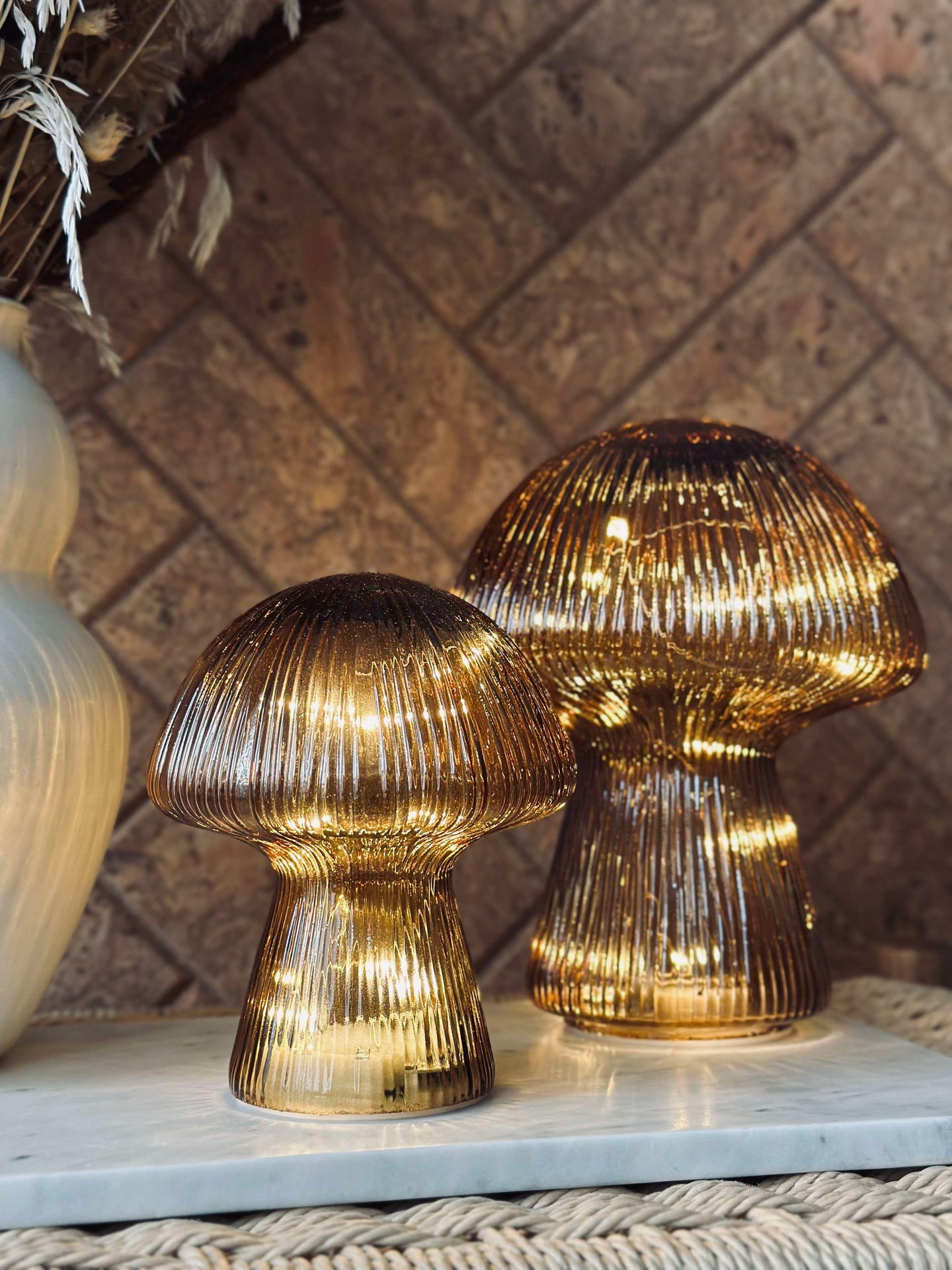 Mushroom med riller 15cm - Gyllen