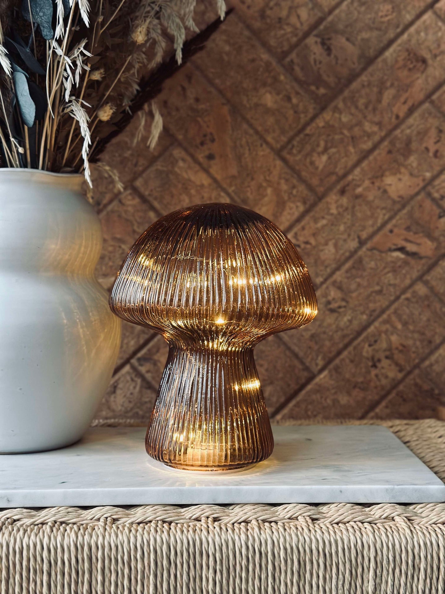 Mushroom med riller 15cm - Gyllen