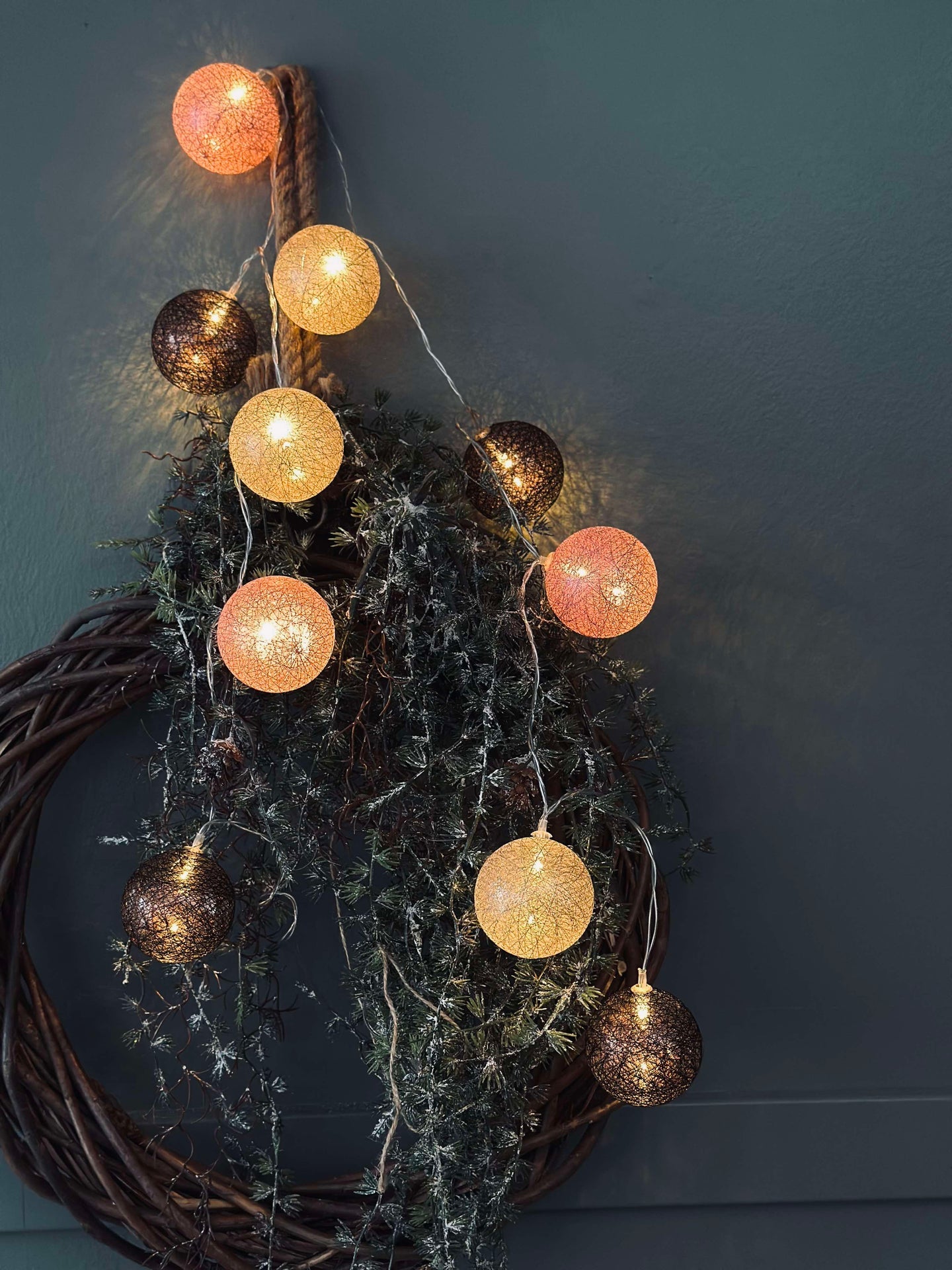 LED-lyslenke med 10 kuler - Rose