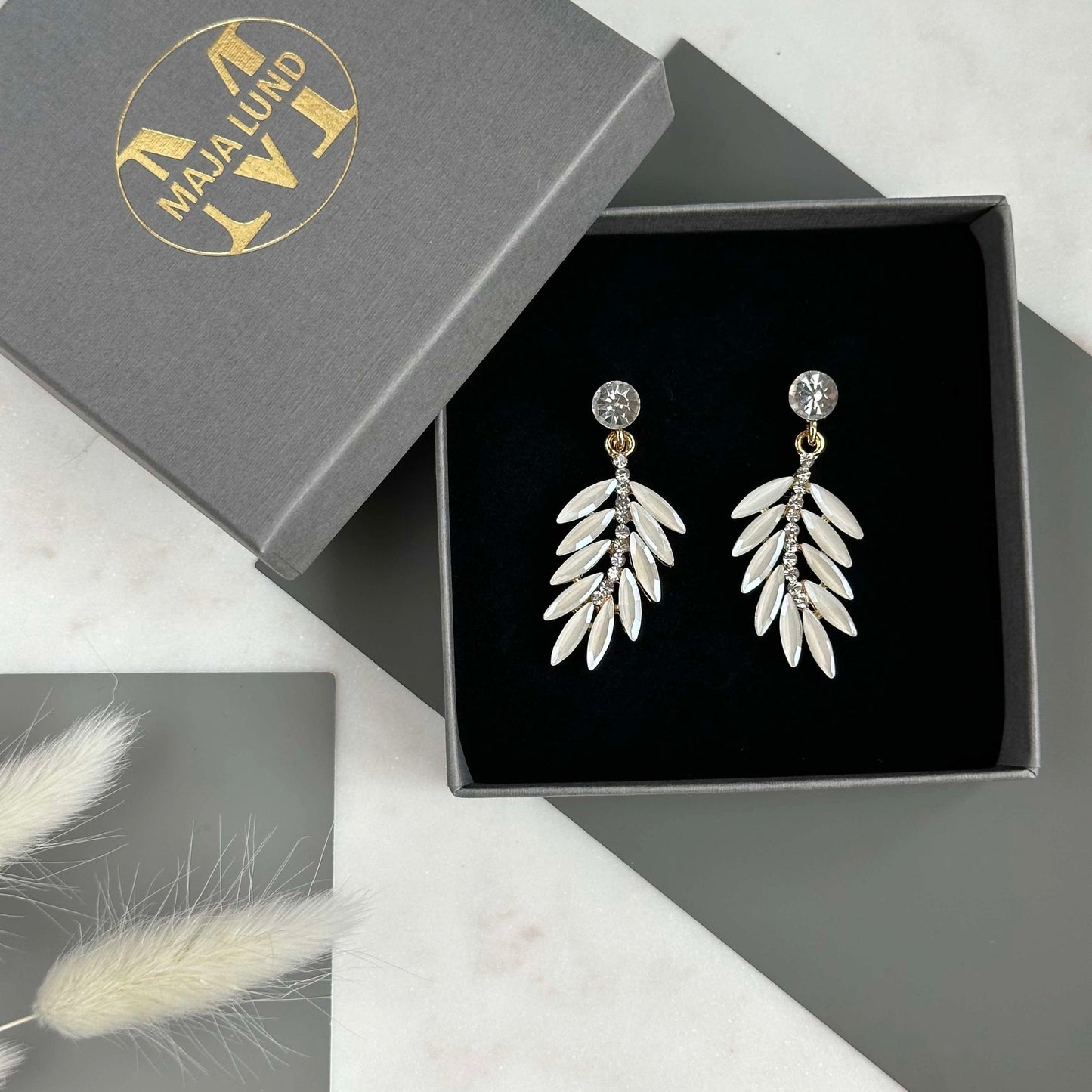 Øreringer Feather - White