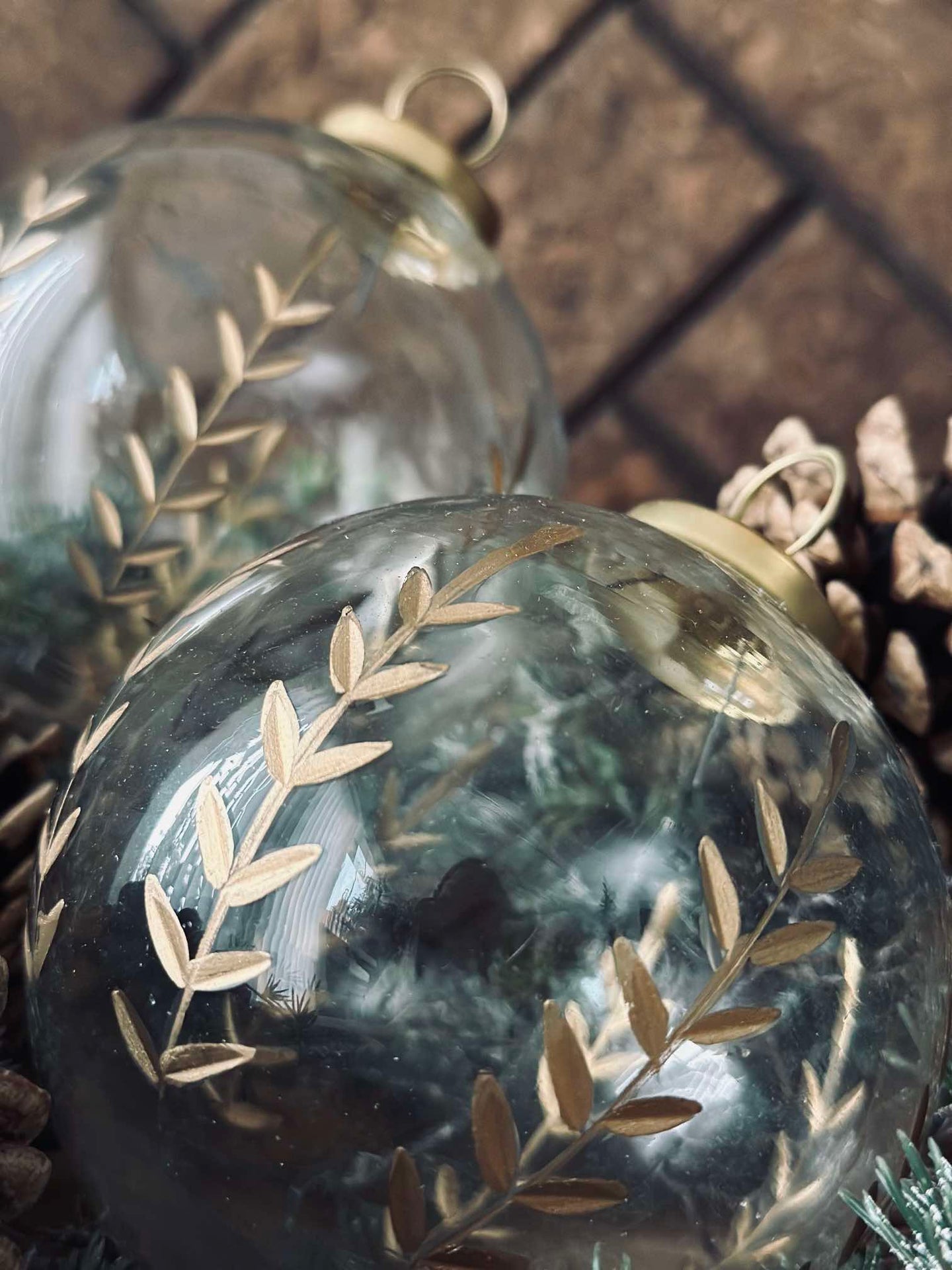 Julekuler i glass - Pakke med 2 stk