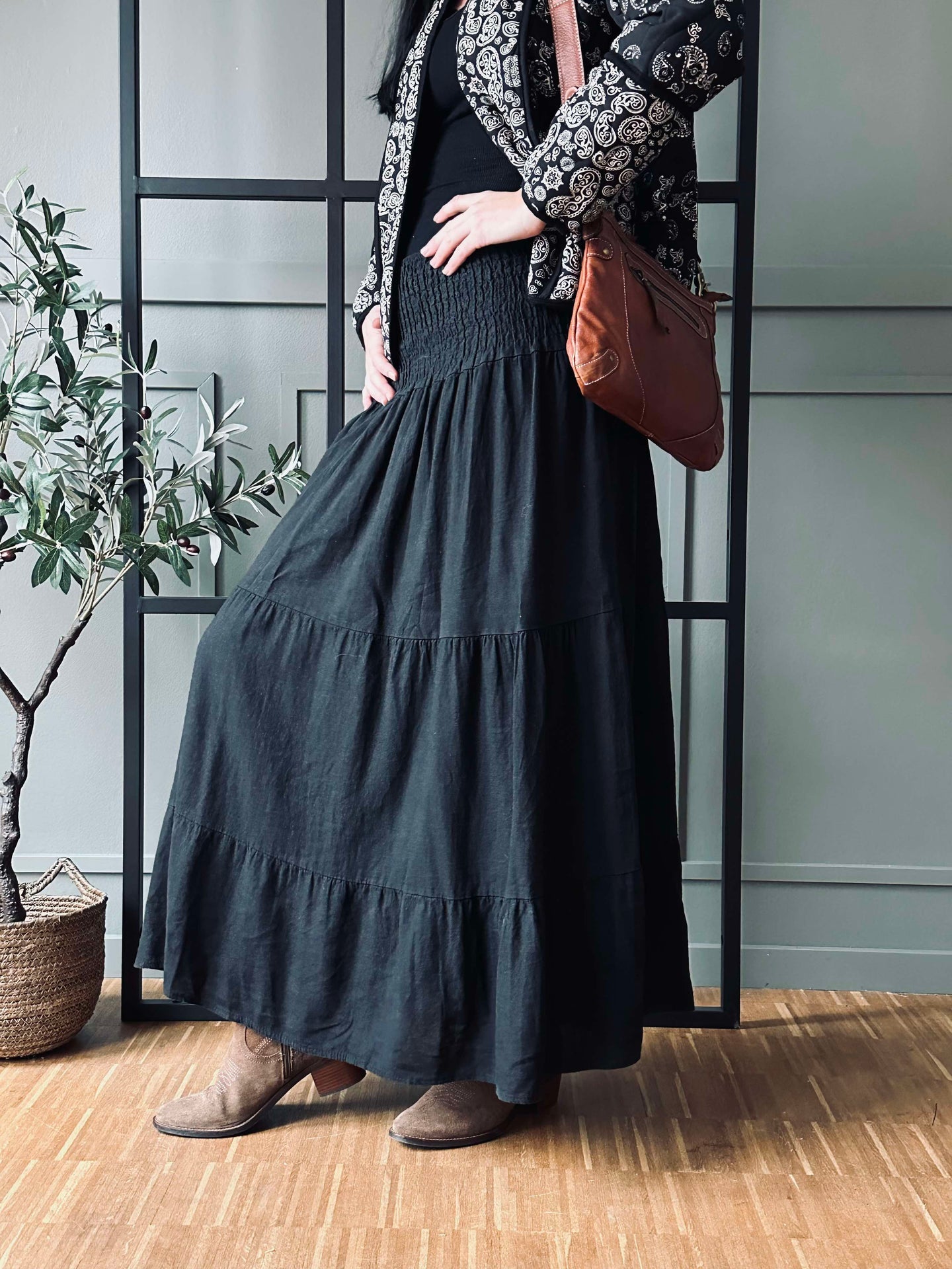 Skjørt med smock - Black