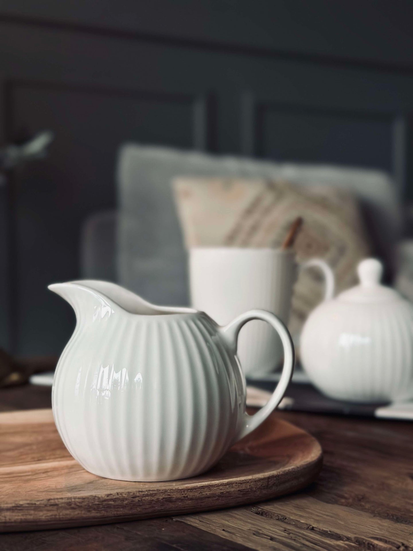 Riflet Melkekanne - Porselen