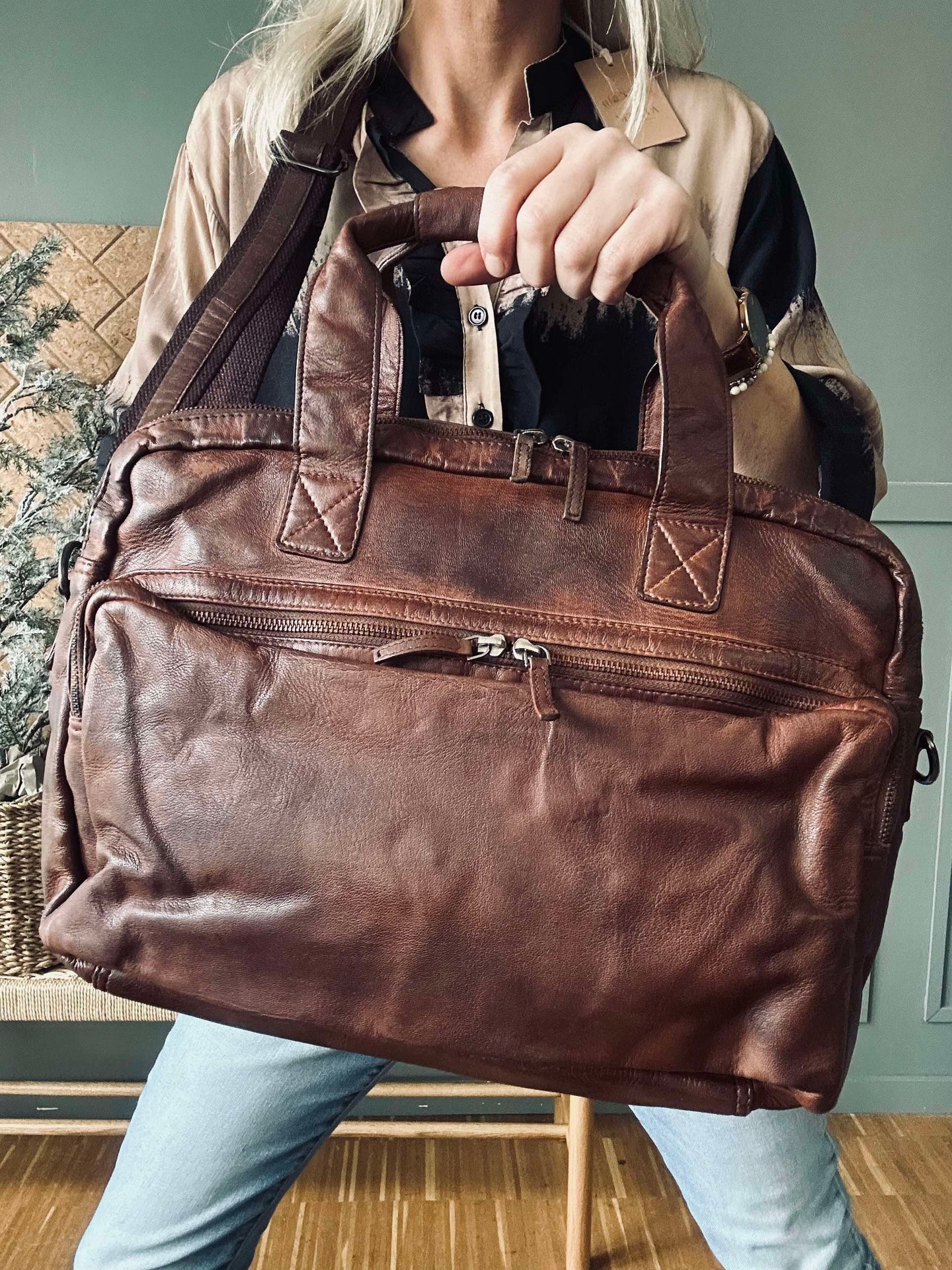 Arbeidsveske - Brown Cow leather