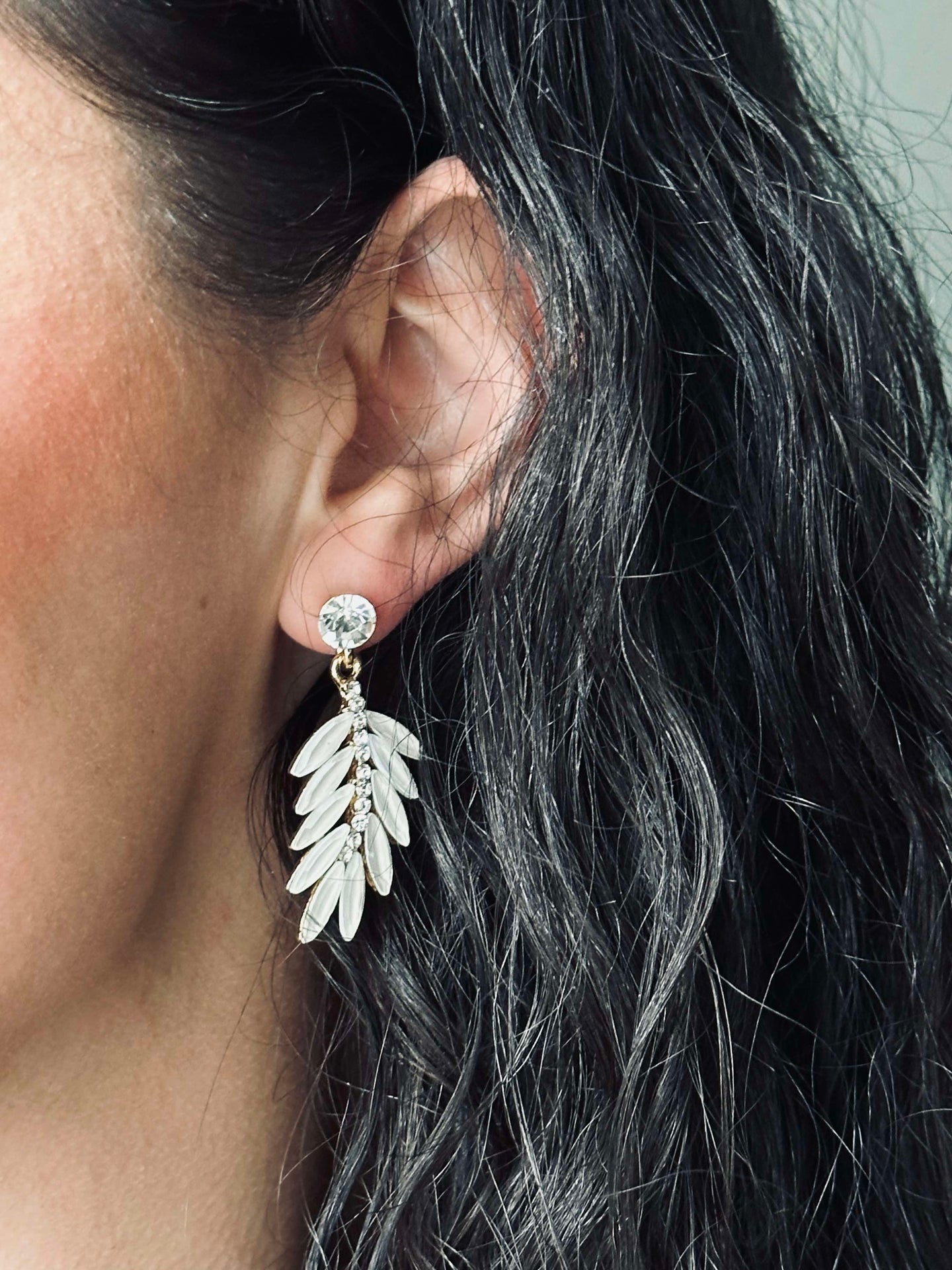 Øreringer Feather - White