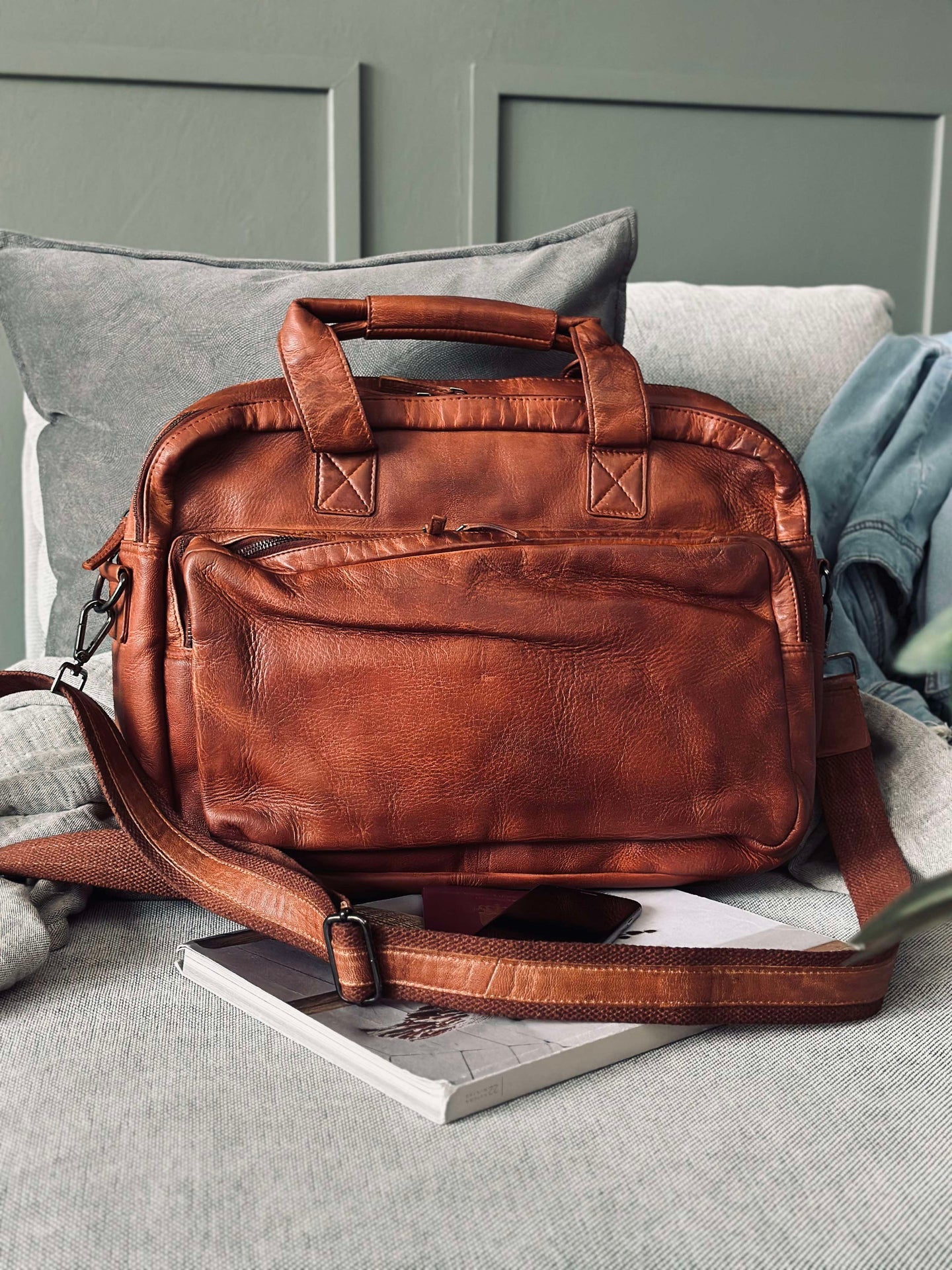 Arbeidsveske - Cognac Cow leather