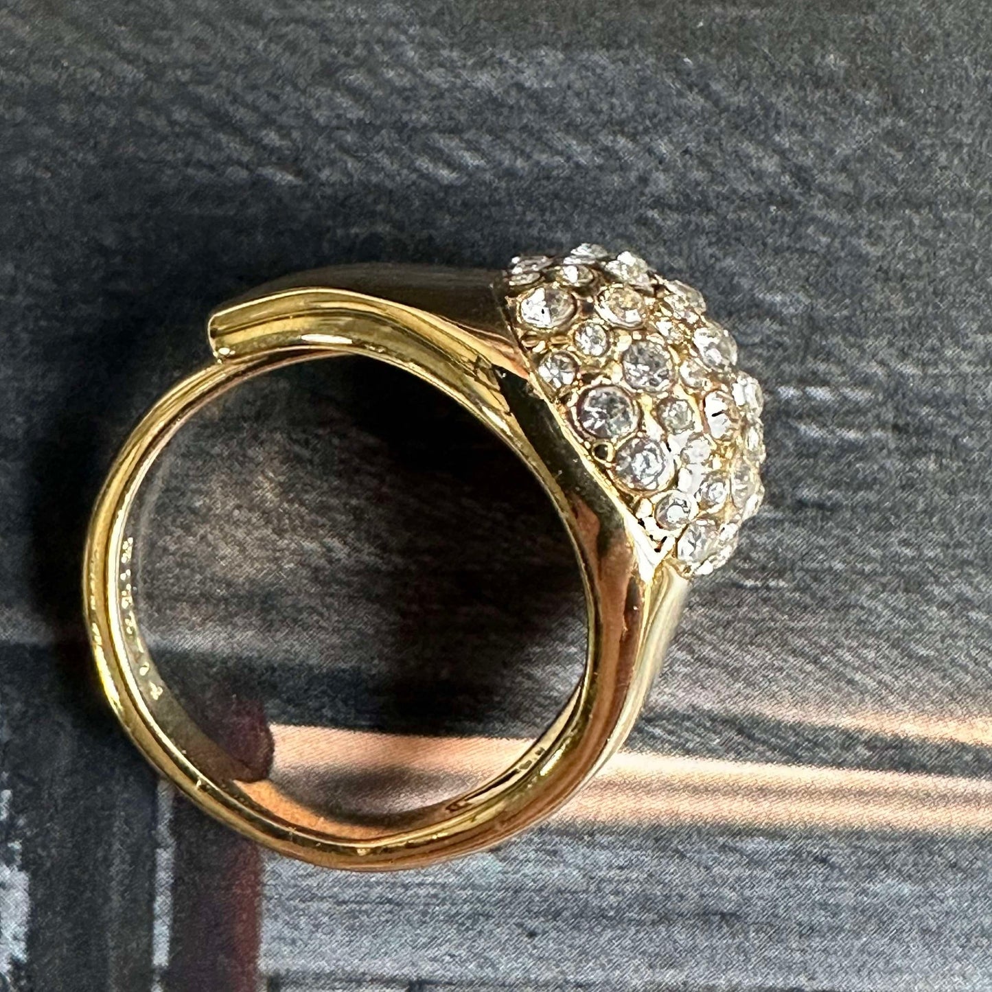 Ring CINDY krystall - Forgylt