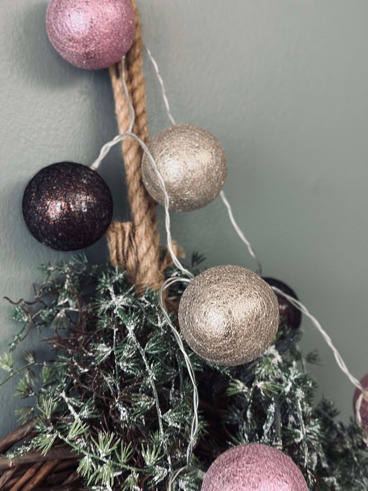 LED-lyslenke med 10 kuler - Rose