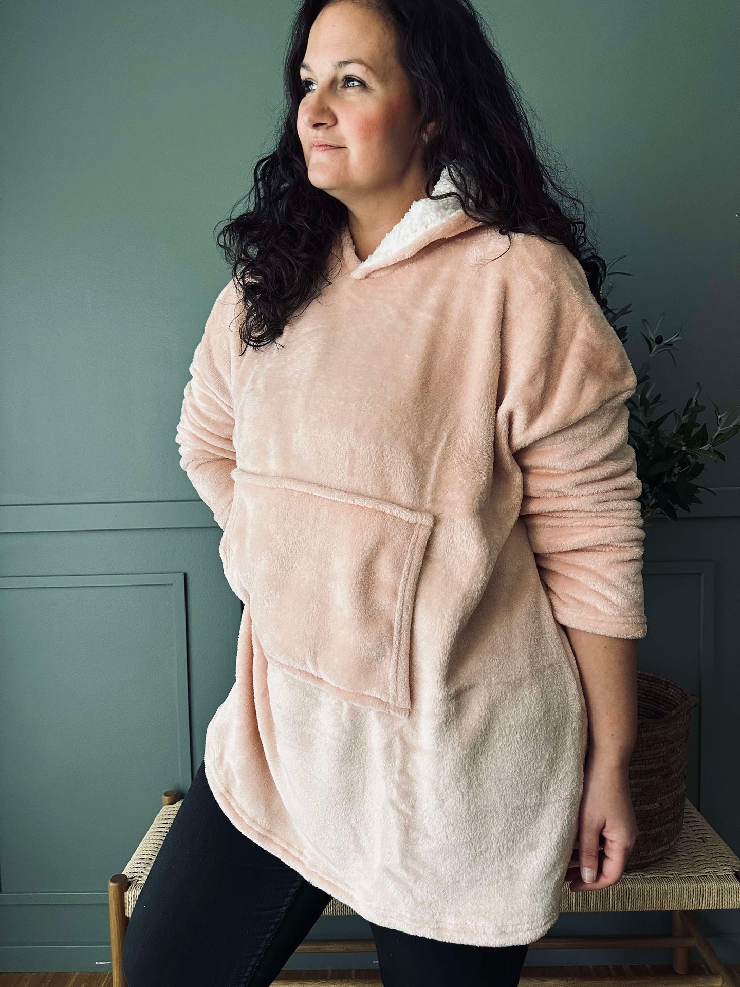 Hoodie Fleece Rose - Oversize