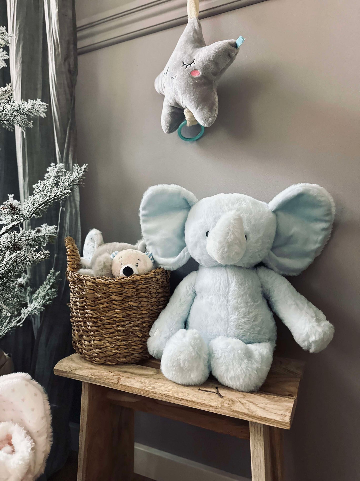 Bamse Elefant 38cm - Lyseblå
