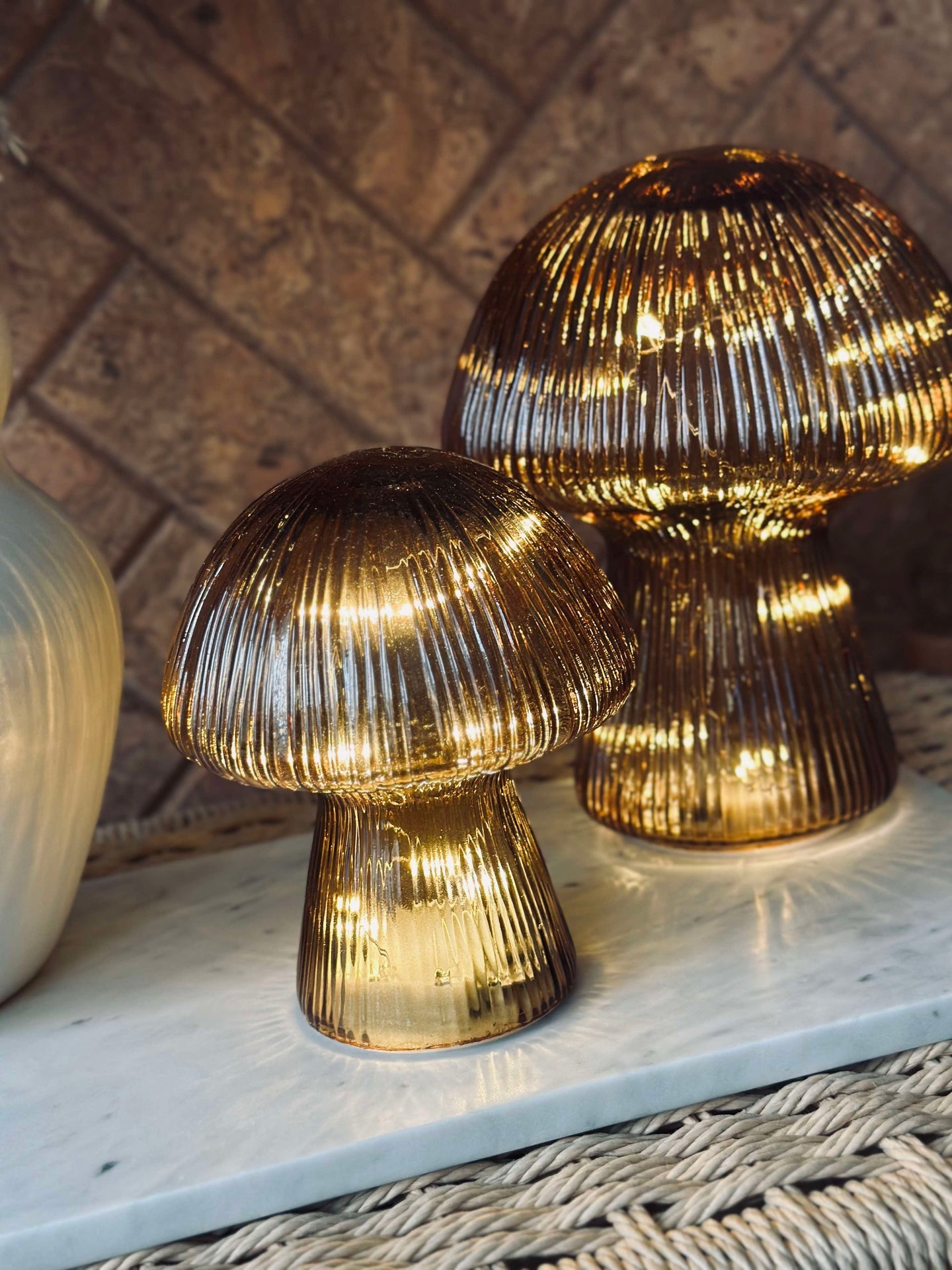 Mushroom med riller 15cm - Gyllen