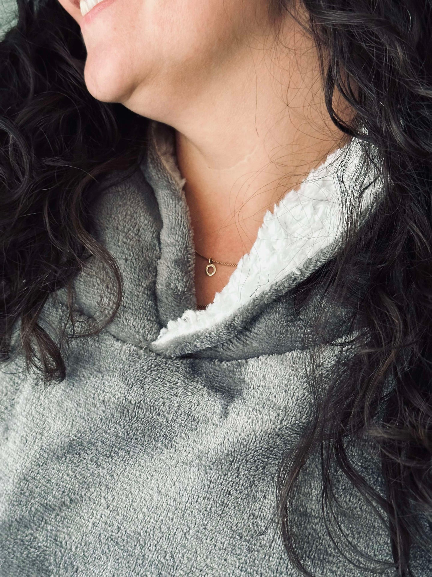 Hettegenser Fleece Grey - Oversize
