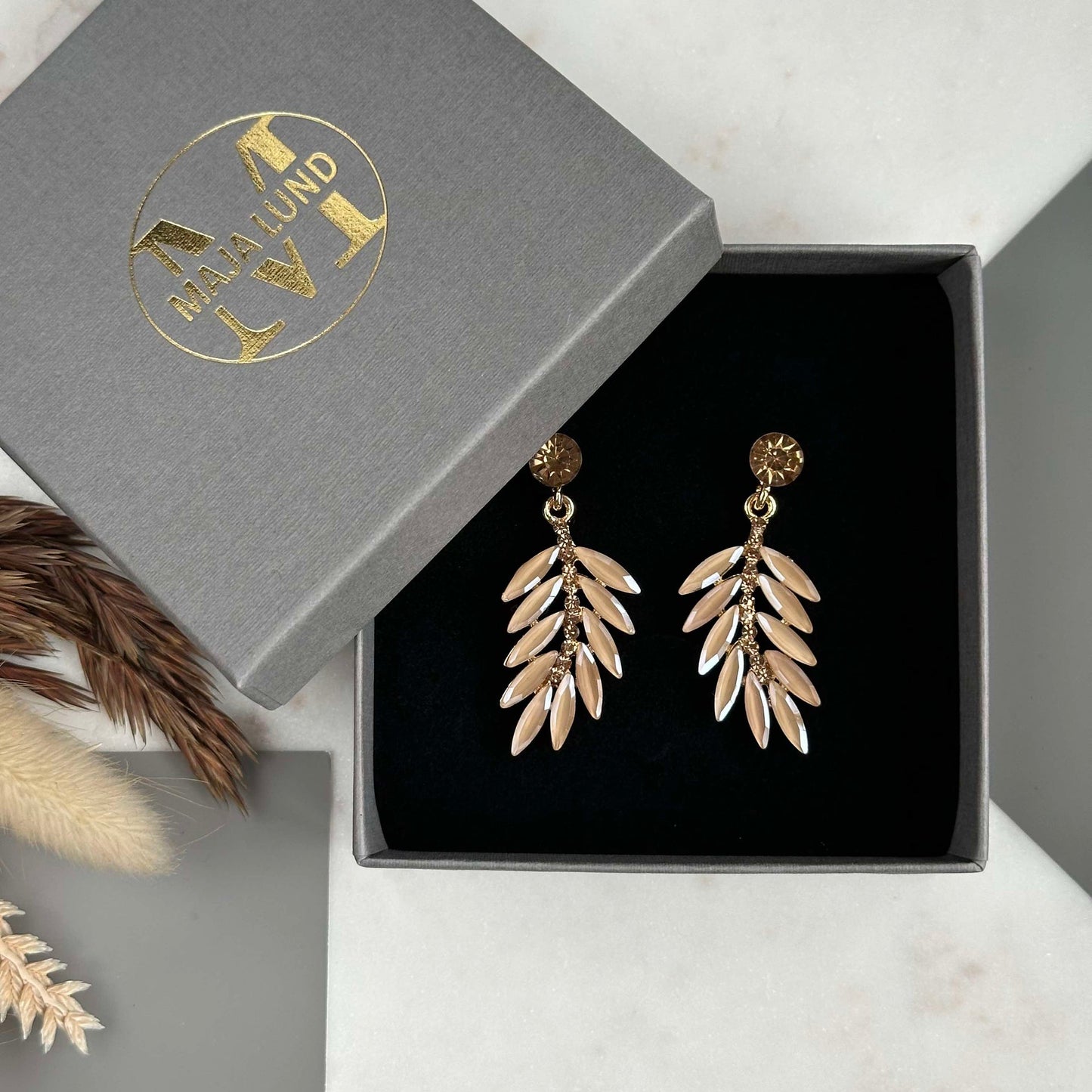 Øreringer Feather - Golden