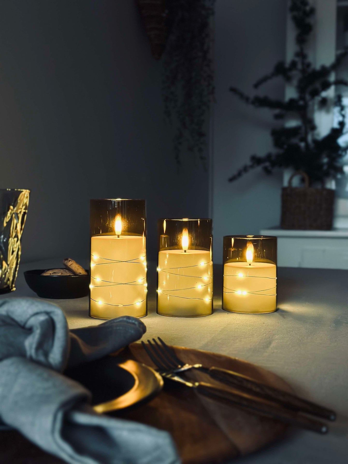 LED-lys ALMA 3 stk m. fjernkontroll