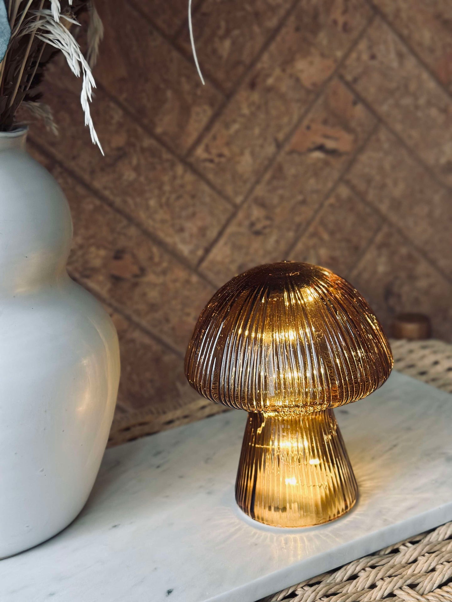 Mushroom med riller 15cm - Gyllen