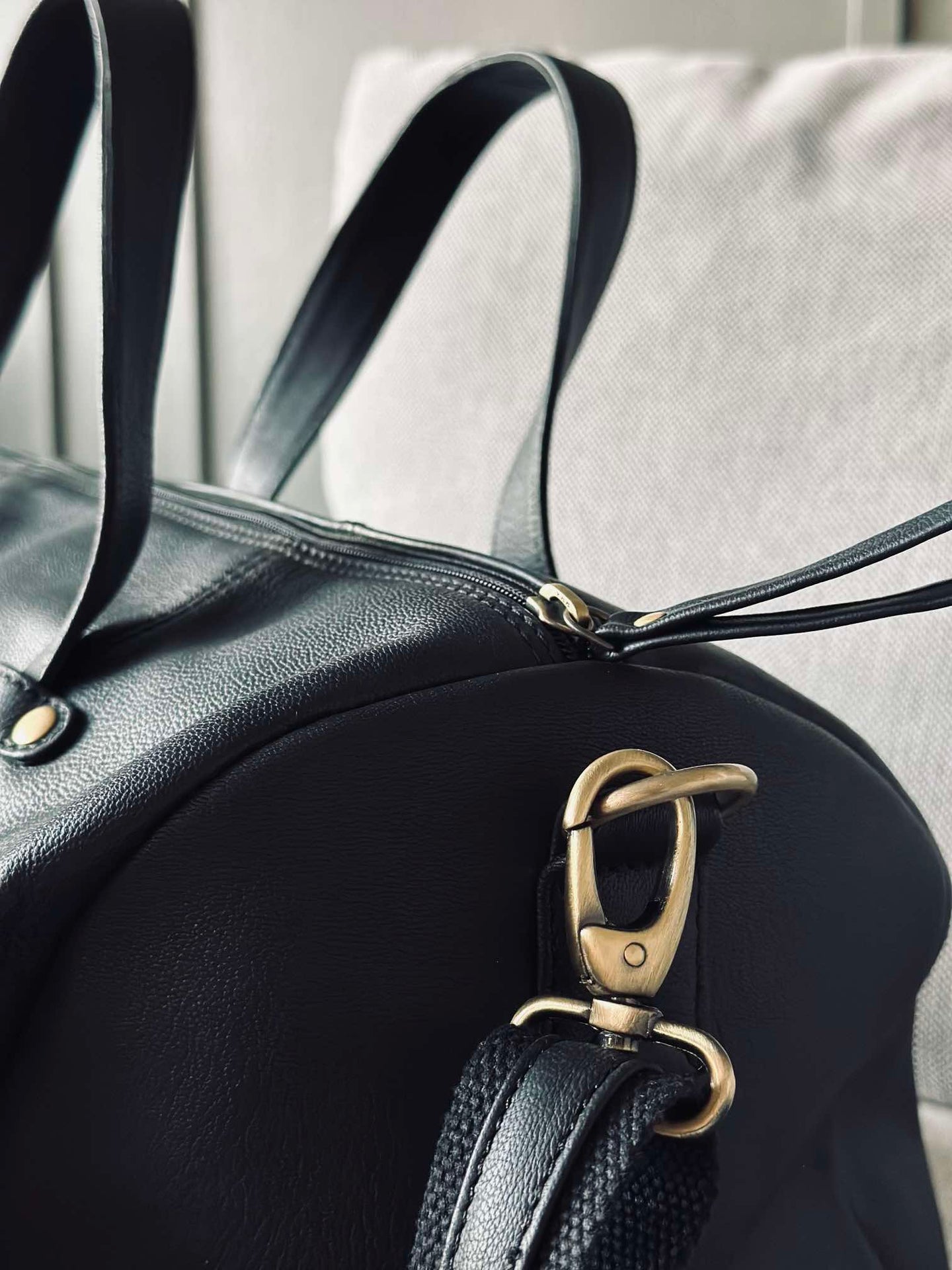 Treningstaske BLACK leather